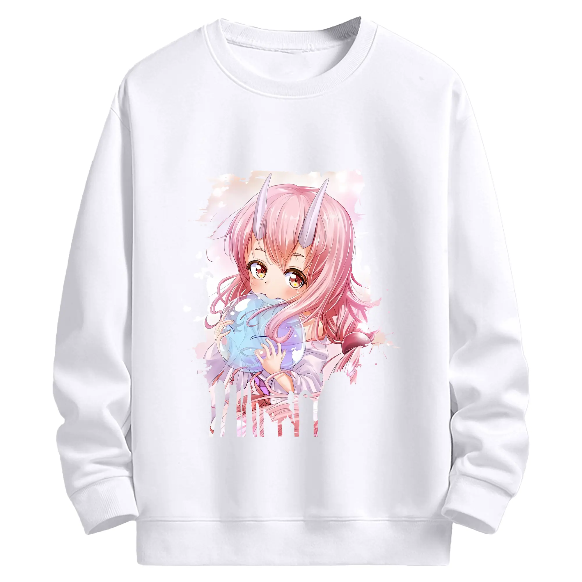 転生したらスライムだった件 グッズ,シュナ - 高品質 クルーネック スウェット ・ コットン59％ ポリエステル41％ ・ ユニセックス 長袖 トレーナー ・ カジュアル デイリー スポーツ 散歩用