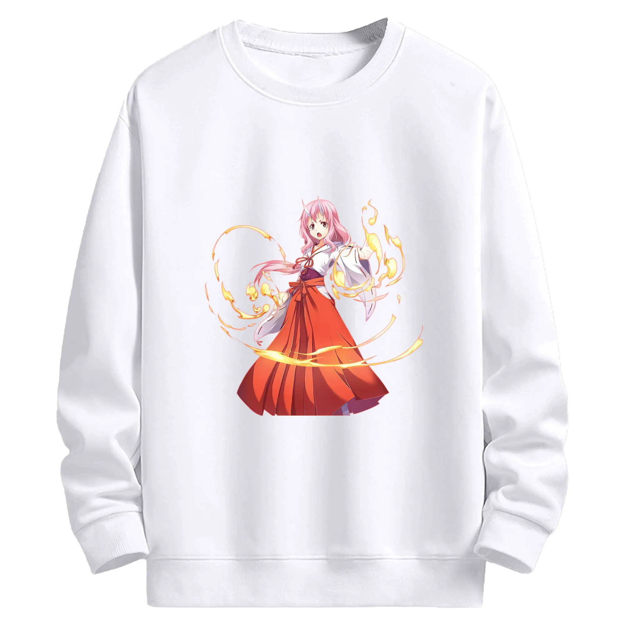 転生したらスライムだった件 グッズ,シュナ - 高品質 クルーネック スウェット ・ コットン59％ ポリエステル41％ ・ ユニセックス 長袖 トレーナー ・ カジュアル デイリー スポーツ 散歩用