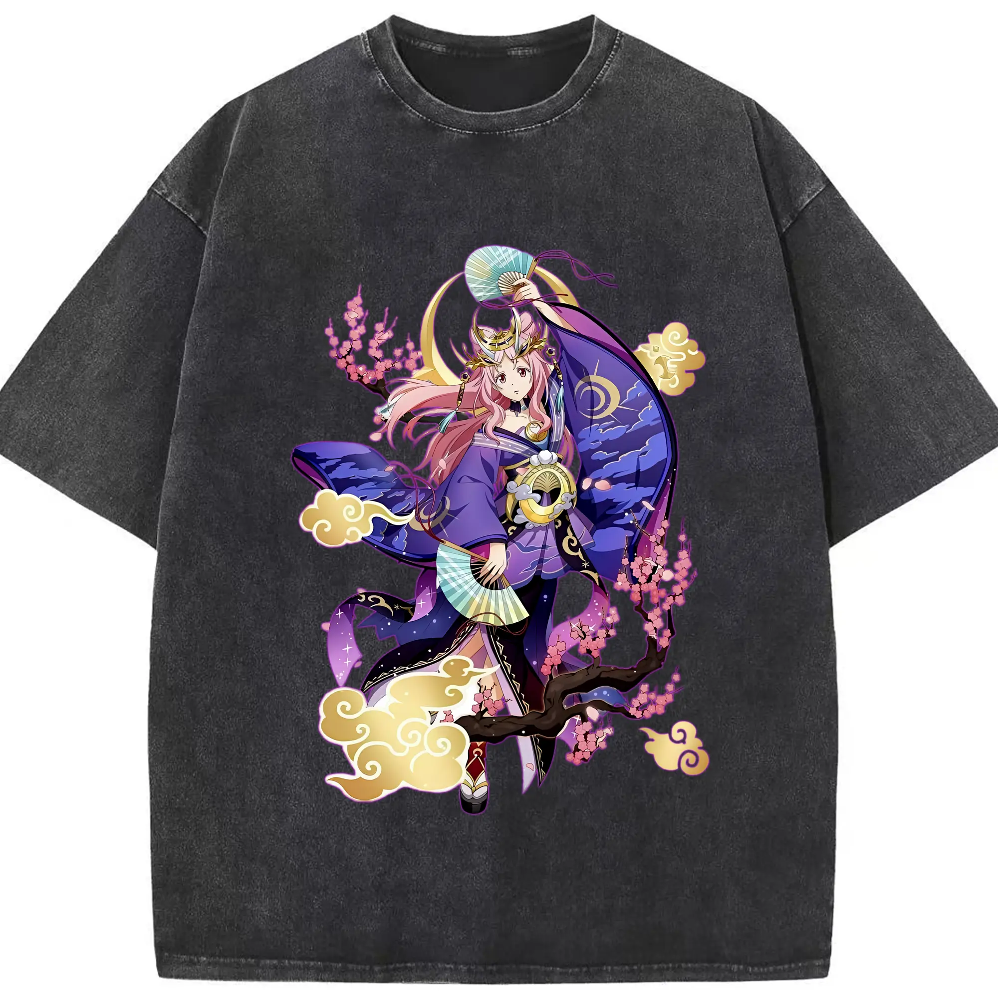 転生したらスライムだった件 グッズ,シュナ - 綿100％ ヴィンテージ風 半袖Tシャツ ・ フロントプリント ・ 柔らか肌触り ・ 通気性 快適 ・ スポーツ カジュアル 外出用