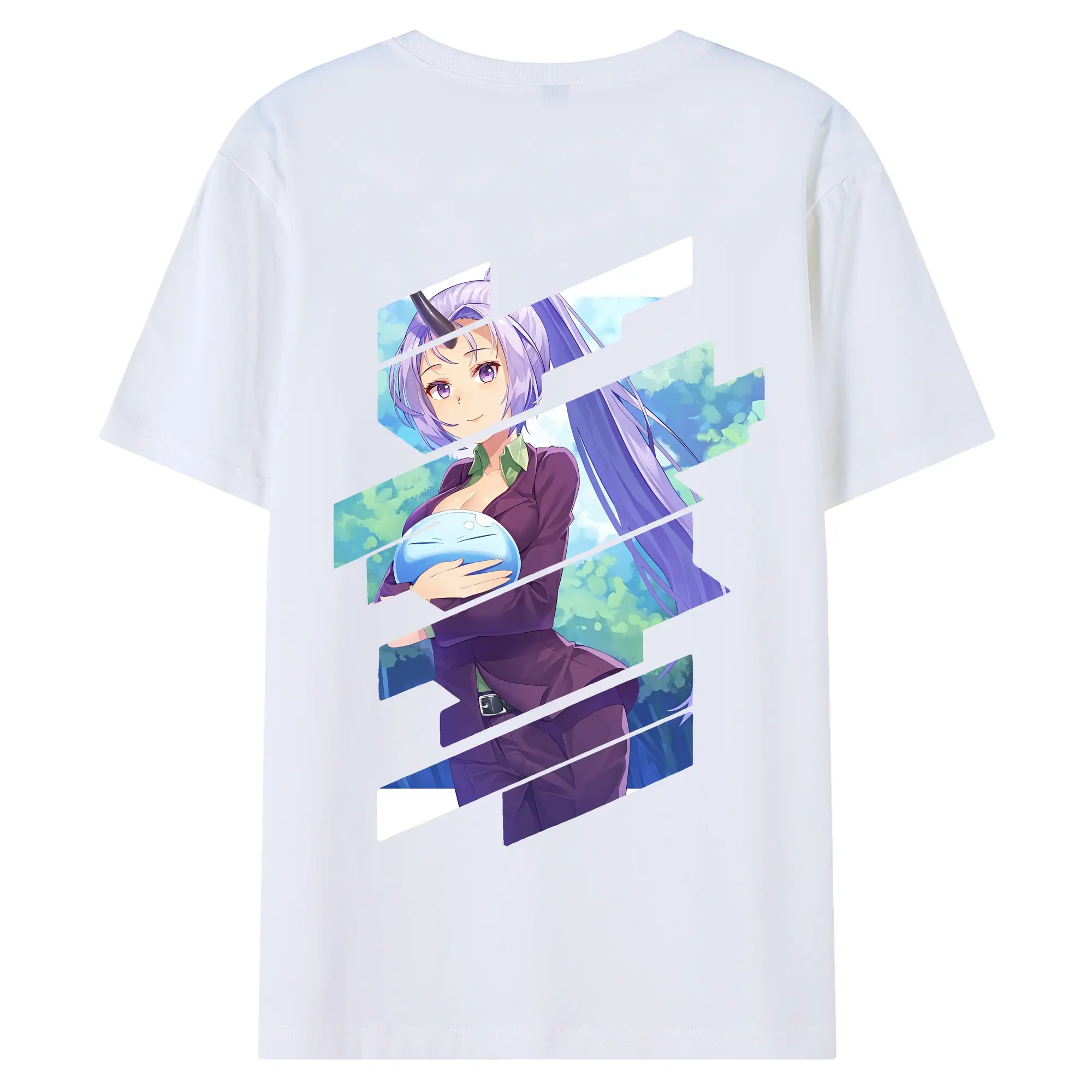 転生したらスライムだった件 グッズ,シオン - 綿100％ 半袖Tシャツ ・ バックプリント ・ 快適 通気性 ・ 日常使い 散歩 スポーツ用