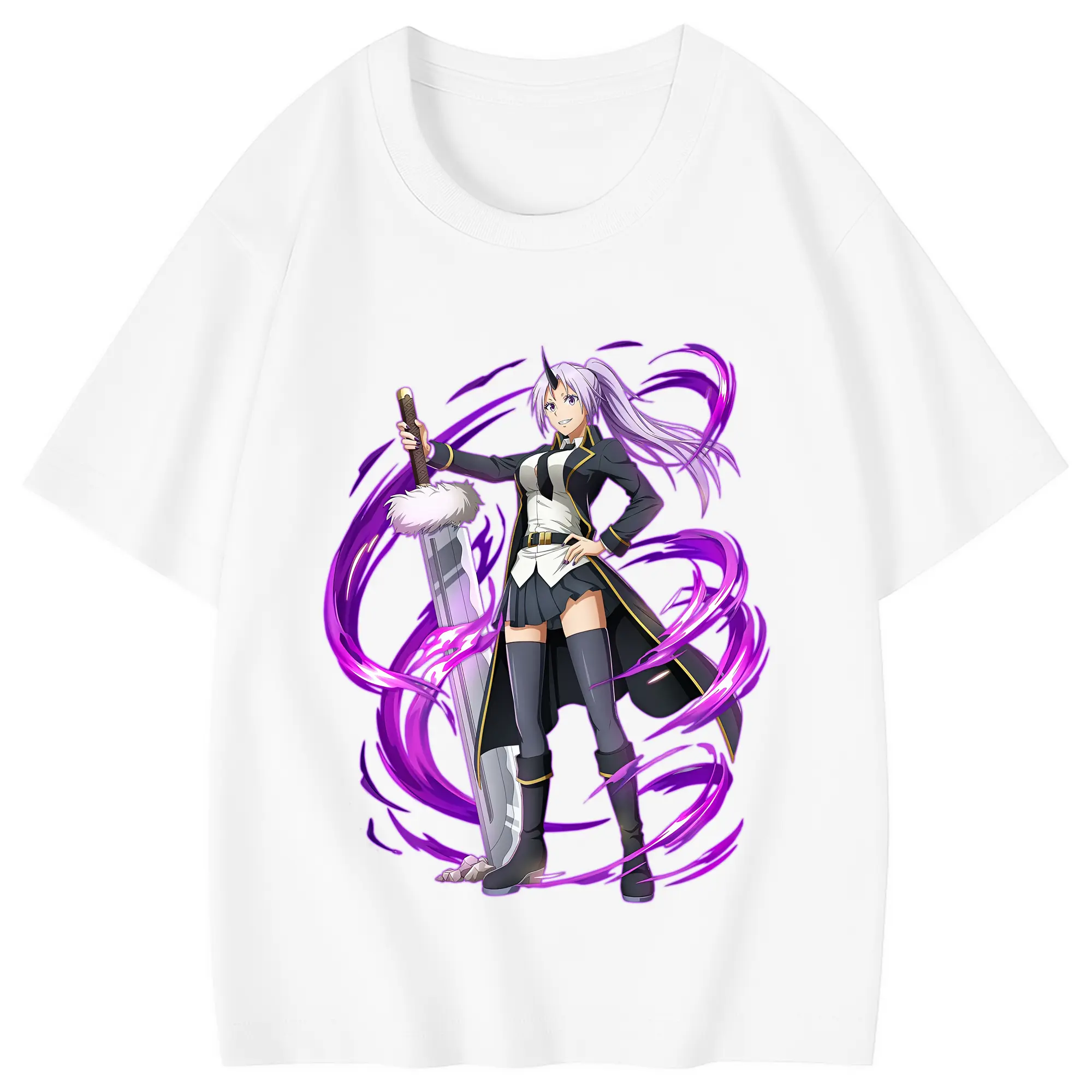 転生したらスライムだった件 グッズ,シオン - 綿100％ キッズTシャツ ・ フロントプリント ・ 快適 通気性 ・ スポーツ カジュアル 散歩用