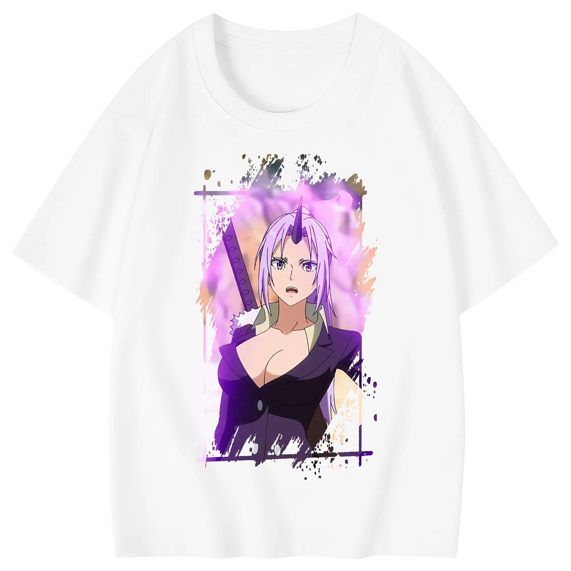 転生したらスライムだった件 グッズ,シオン - 綿100％ キッズTシャツ ・ フロントプリント ・ 快適 通気性 ・ スポーツ カジュアル 散歩用
