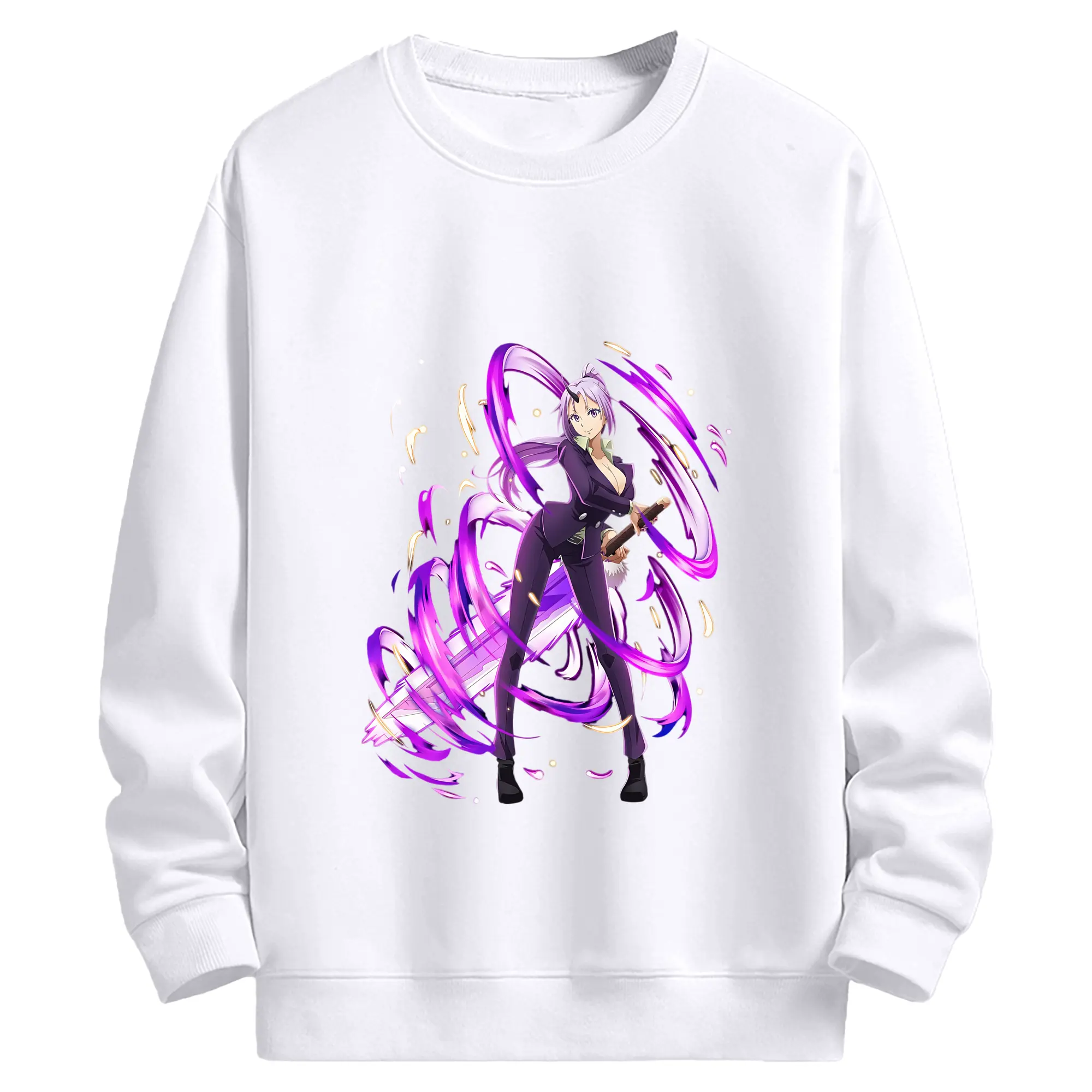 転生したらスライムだった件 グッズ,シオン - 高品質 クルーネック スウェット ・ コットン59％ ポリエステル41％ ・ ユニセックス 長袖 トレーナー ・ カジュアル デイリー スポーツ 散歩用