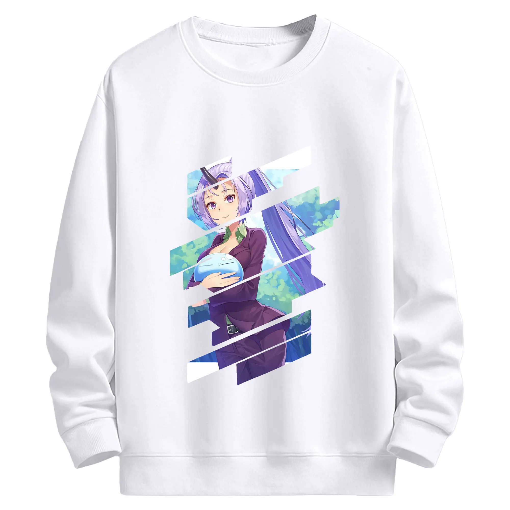 転生したらスライムだった件 グッズ,シオン - 高品質 クルーネック スウェット ・ コットン59％ ポリエステル41％ ・ ユニセックス 長袖 トレーナー ・ カジュアル デイリー スポーツ 散歩用