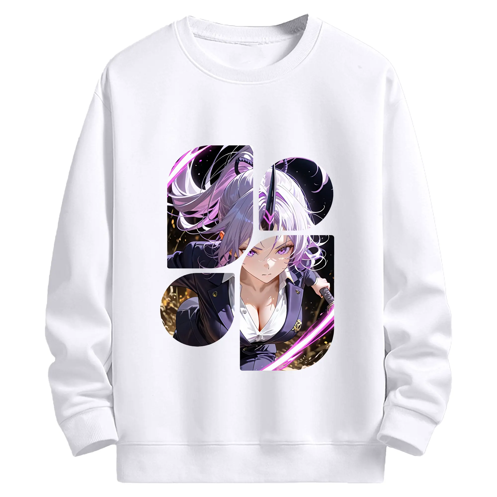 転生したらスライムだった件 グッズ,シオン - 高品質 クルーネック スウェット ・ コットン59％ ポリエステル41％ ・ ユニセックス 長袖 トレーナー ・ カジュアル デイリー スポーツ 散歩用