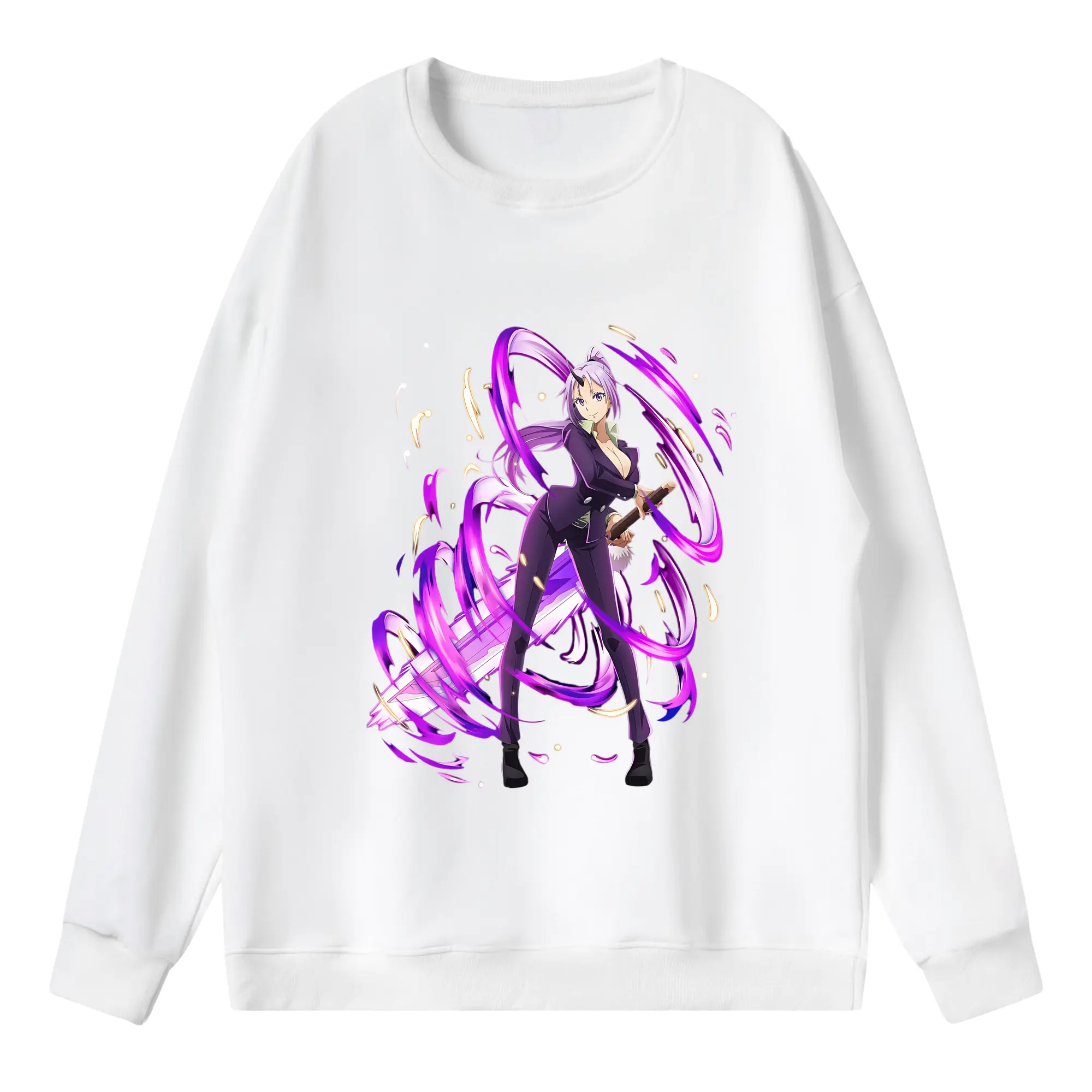 転生したらスライムだった件 グッズ,シオン - 薄手 クルーネック スウェット 裏毛260g · ポリエステル 春秋向け カジュアル 男女兼用 · トレーナー デイリー スポーツ 散歩に最適