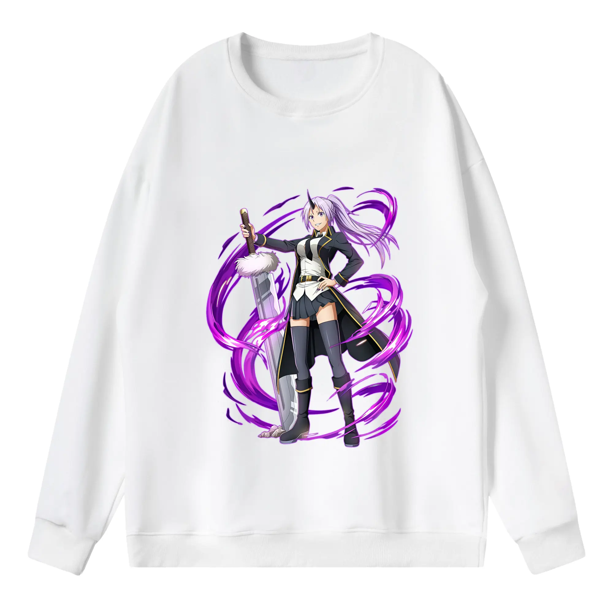 転生したらスライムだった件 グッズ,シオン - 薄手 クルーネック スウェット 裏毛260g · ポリエステル 春秋向け カジュアル 男女兼用 · トレーナー デイリー スポーツ 散歩に最適