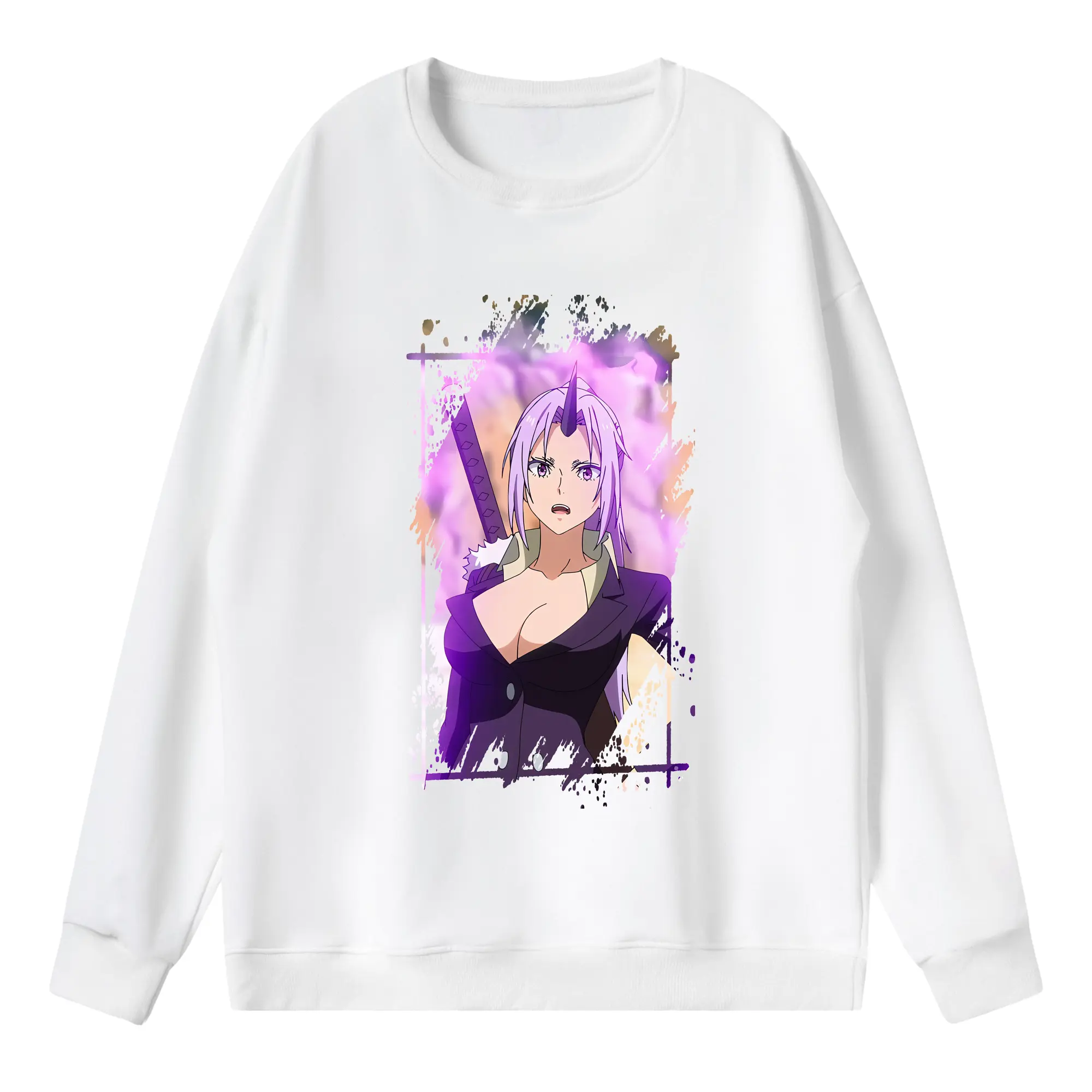 転生したらスライムだった件 グッズ,シオン - 薄手 クルーネック スウェット 裏毛260g · ポリエステル 春秋向け カジュアル 男女兼用 · トレーナー デイリー スポーツ 散歩に最適