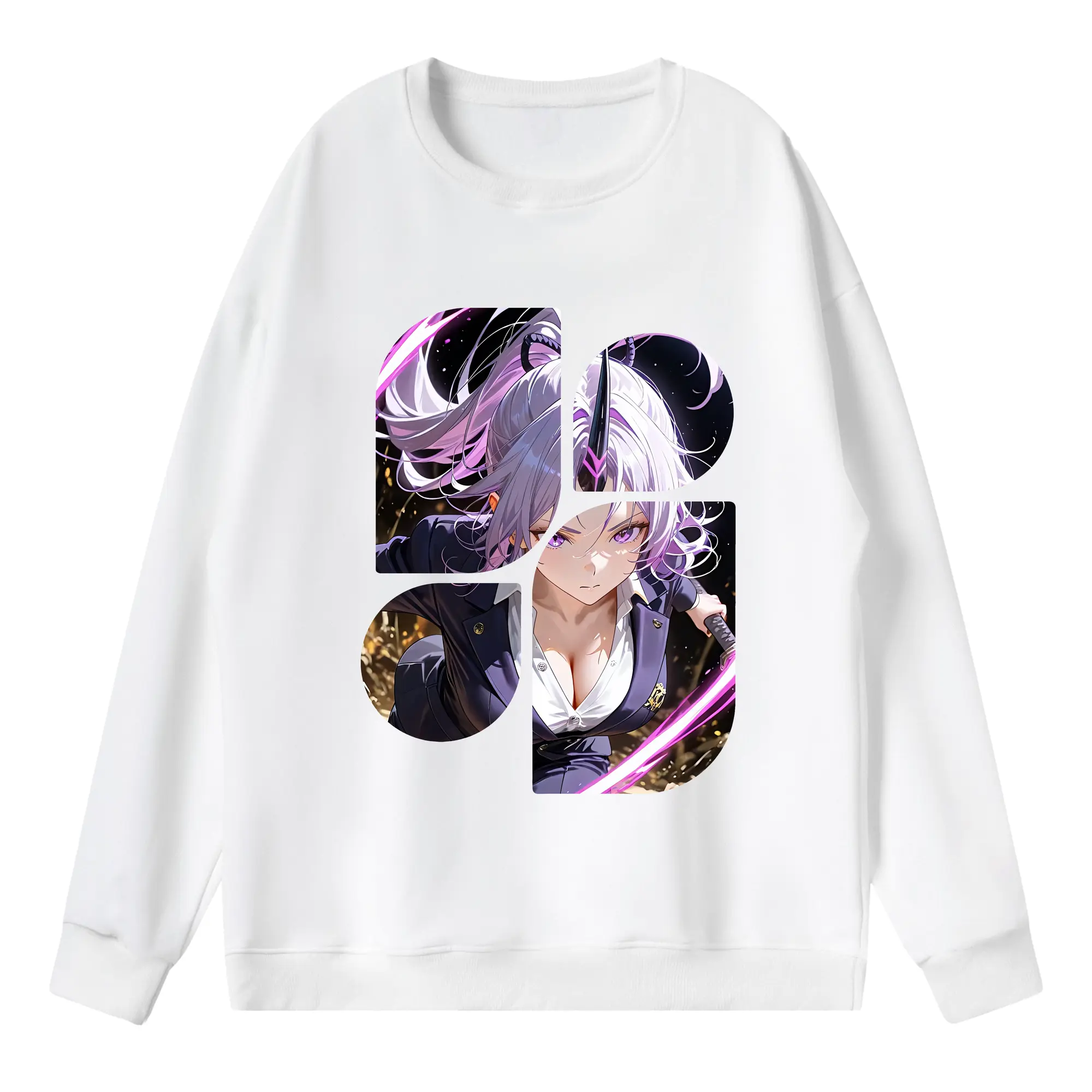 転生したらスライムだった件 グッズ,シオン - 薄手 クルーネック スウェット 裏毛260g · ポリエステル 春秋向け カジュアル 男女兼用 · トレーナー デイリー スポーツ 散歩に最適