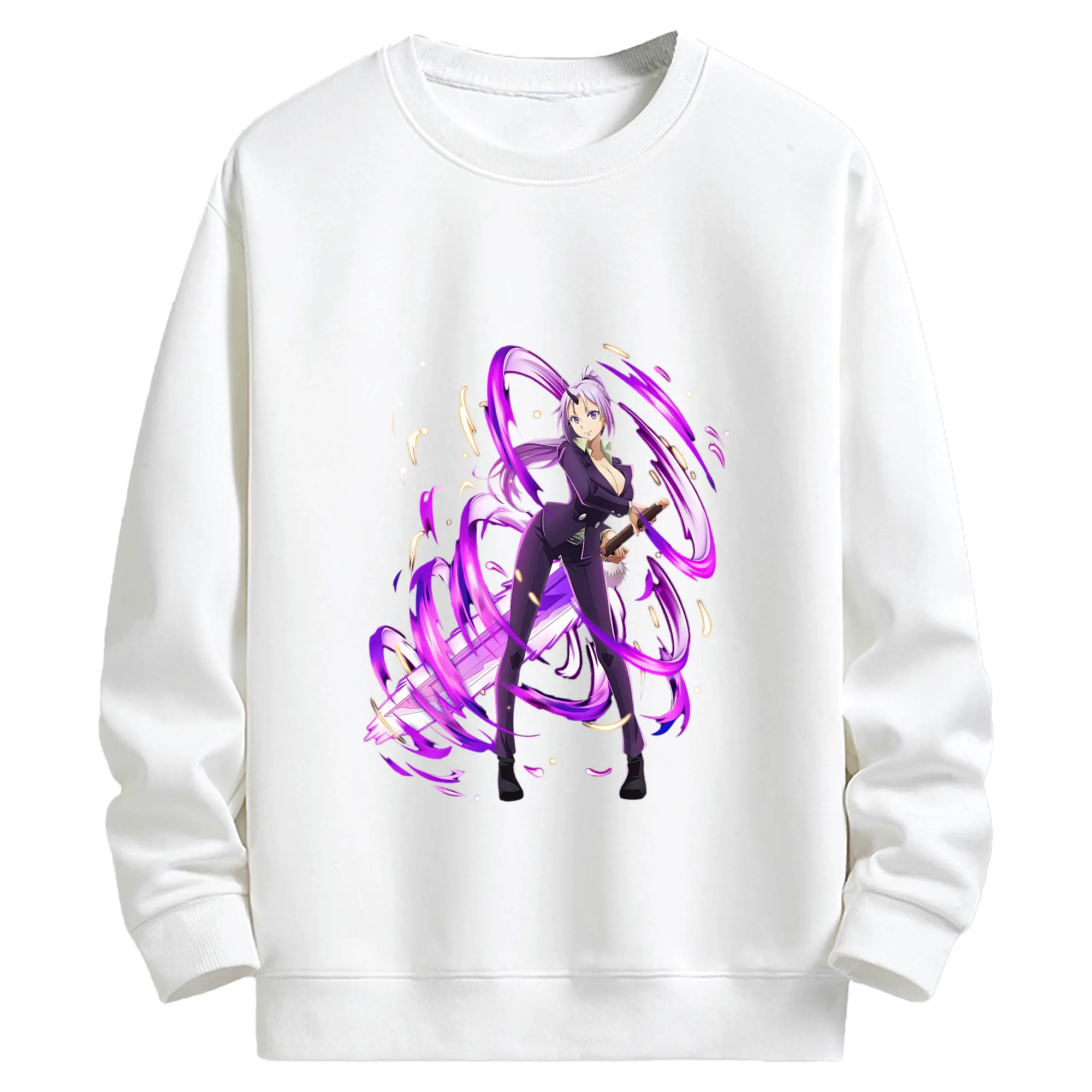 転生したらスライムだった件 グッズ,シオン - キッズ クルーネックスウェットシャツ ・ フロントプリント ・ 綿80％ ポリエステル20％ ・ 快適 通学 スポーツ 日常使い お散歩用