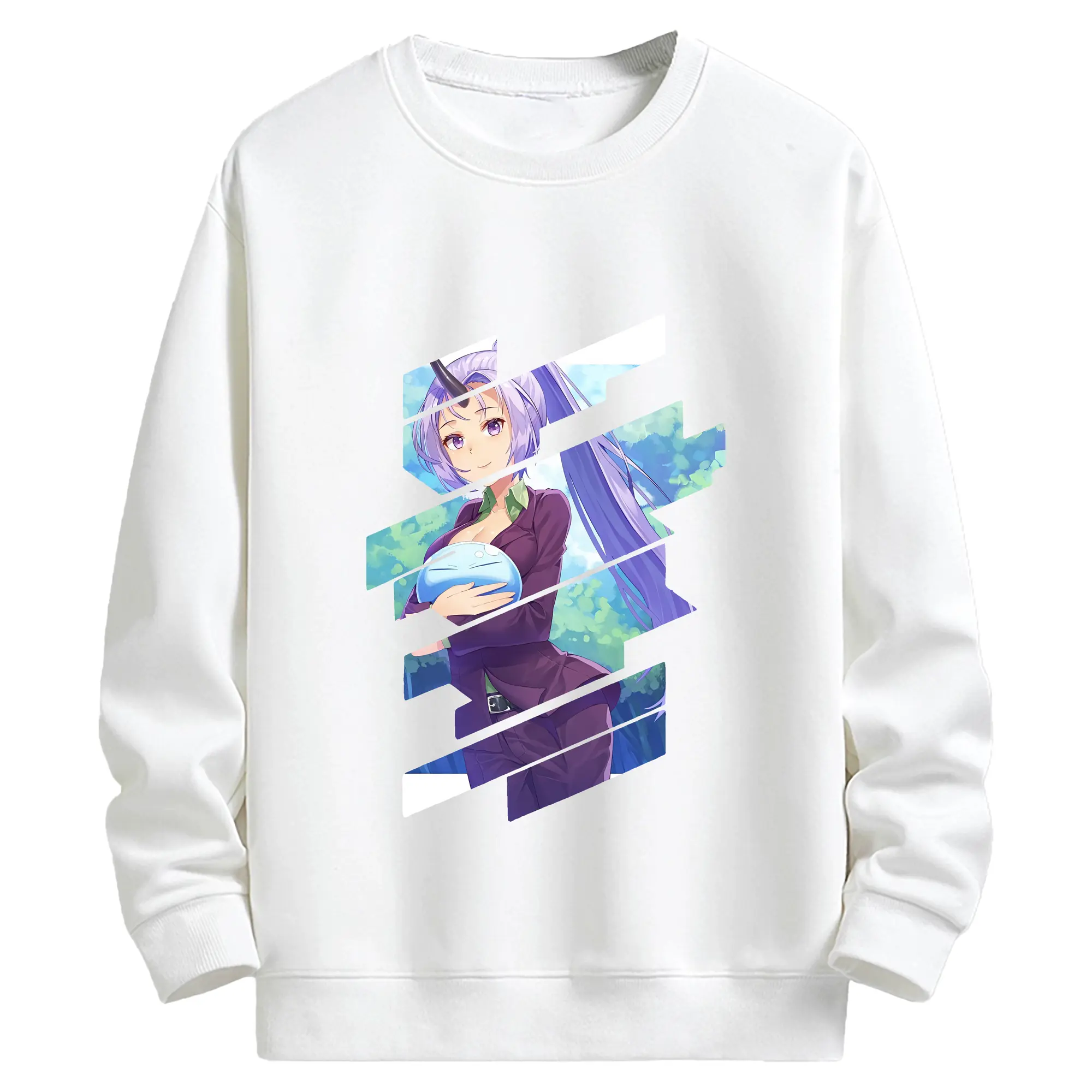 転生したらスライムだった件 グッズ,シオン - キッズ クルーネックスウェットシャツ ・ フロントプリント ・ 綿80％ ポリエステル20％ ・ 快適 通学 スポーツ 日常使い お散歩用