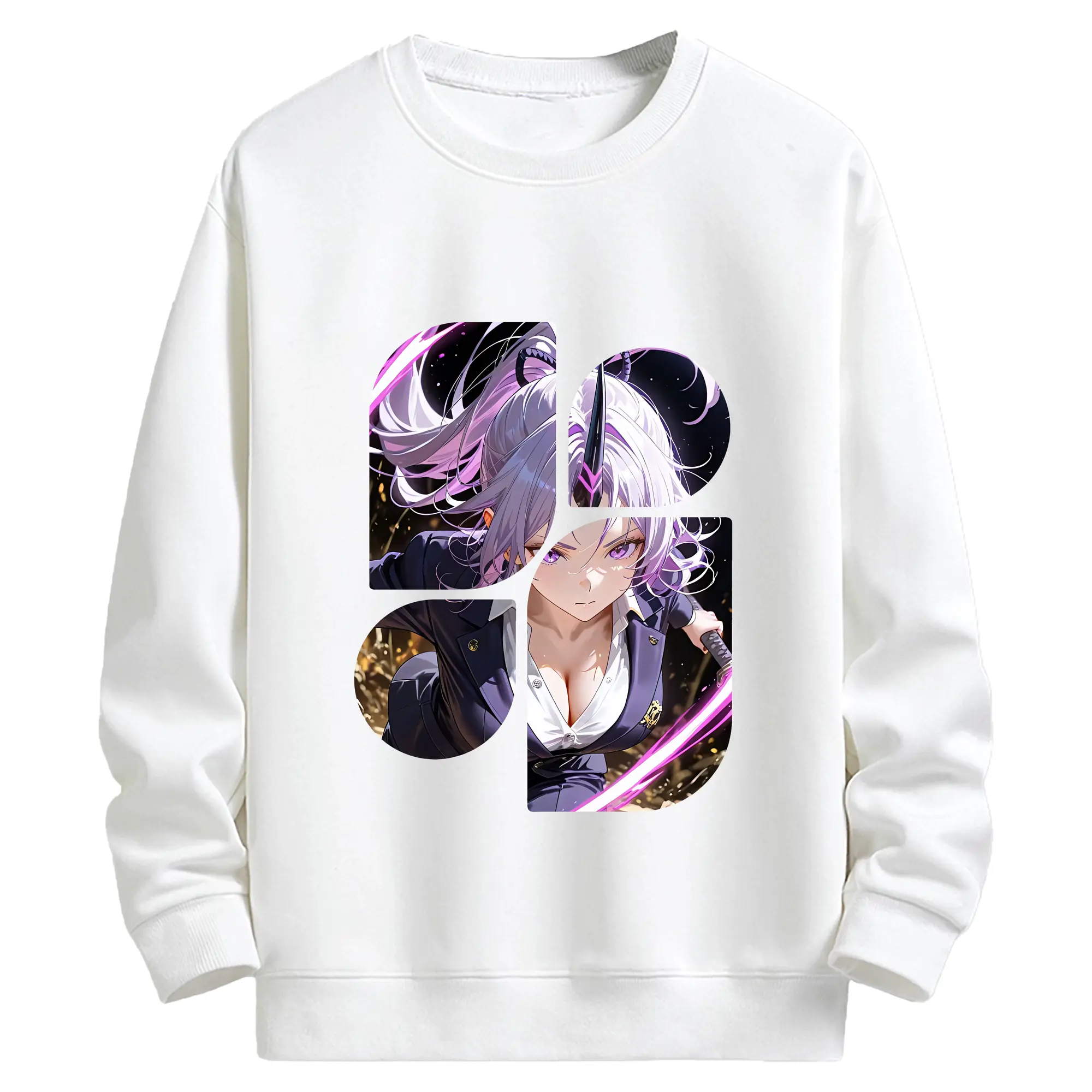 転生したらスライムだった件 グッズ,シオン - キッズ クルーネックスウェットシャツ ・ フロントプリント ・ 綿80％ ポリエステル20％ ・ 快適 通学 スポーツ 日常使い お散歩用