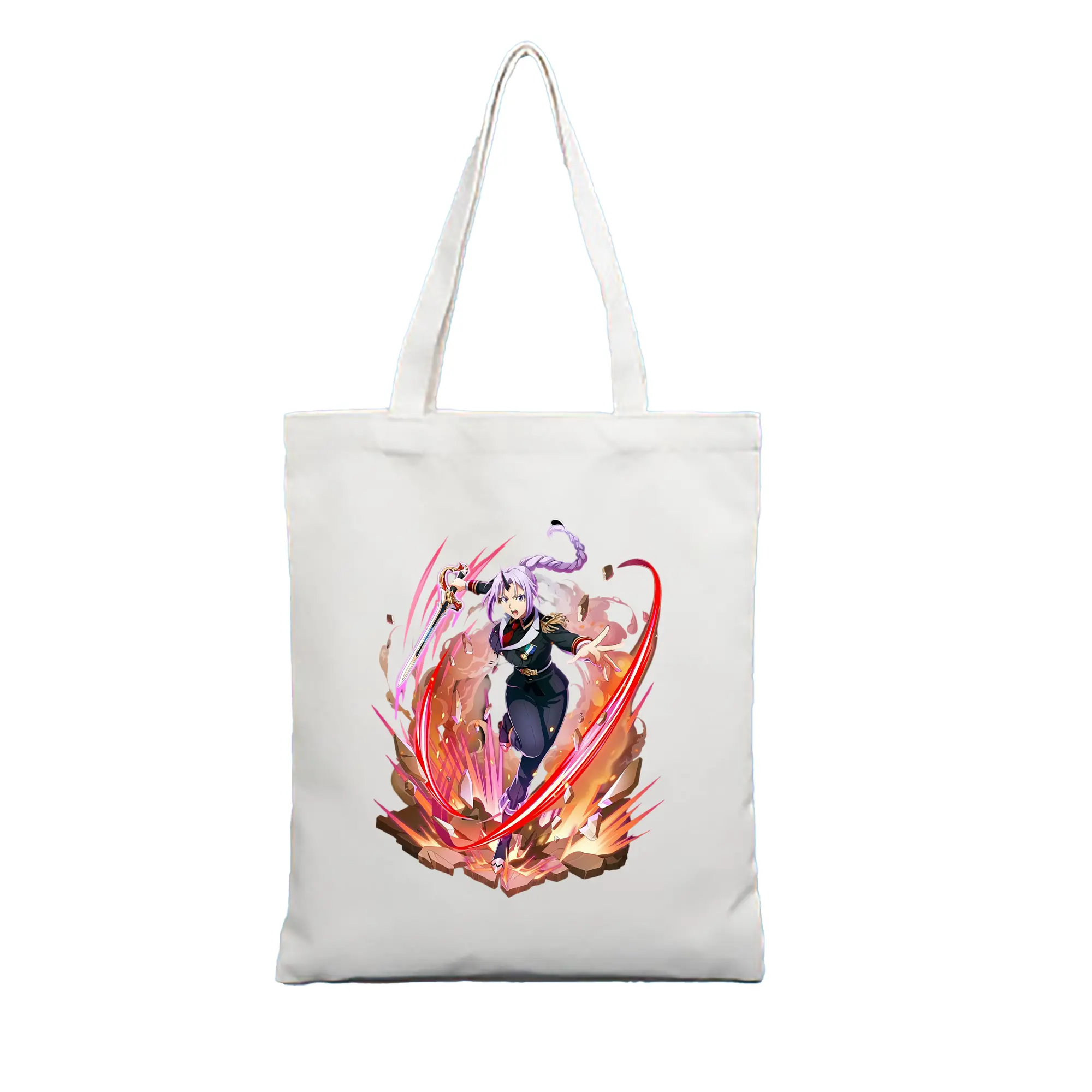 転生したらスライムだった件 グッズ,シオン - 縦型キャンバス手提げバッグ（トートバッグ） ・ キャンバス素材 ・ ショッピング用 ・ 軽量 丈夫 お手入れ簡単