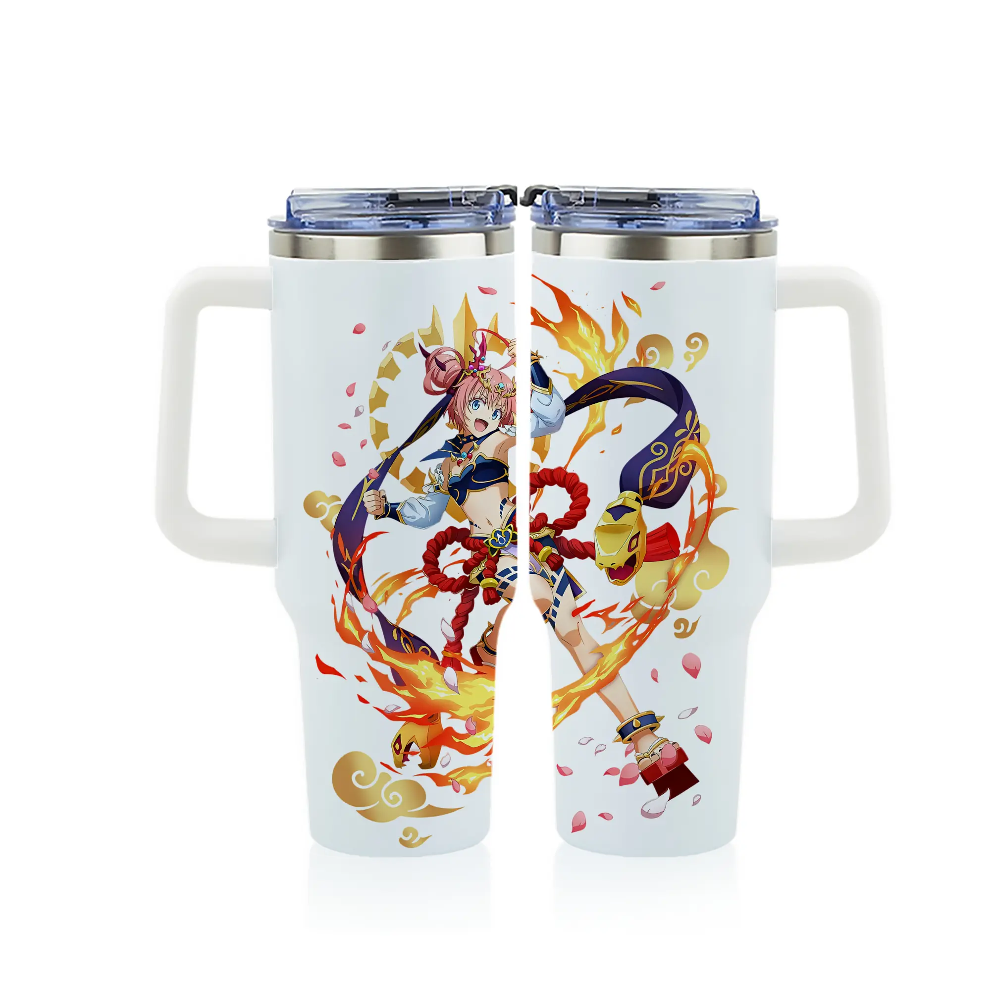 転生したらスライムだった件 グッズ,ミリム・ナーヴァ - 1200mL フルプリント車用タンブラー ・ 304ステンレス 内側 ・ 201ステンレス 外側 ・ 保温 保冷 ・ 通勤 ドライブ アウトドア用