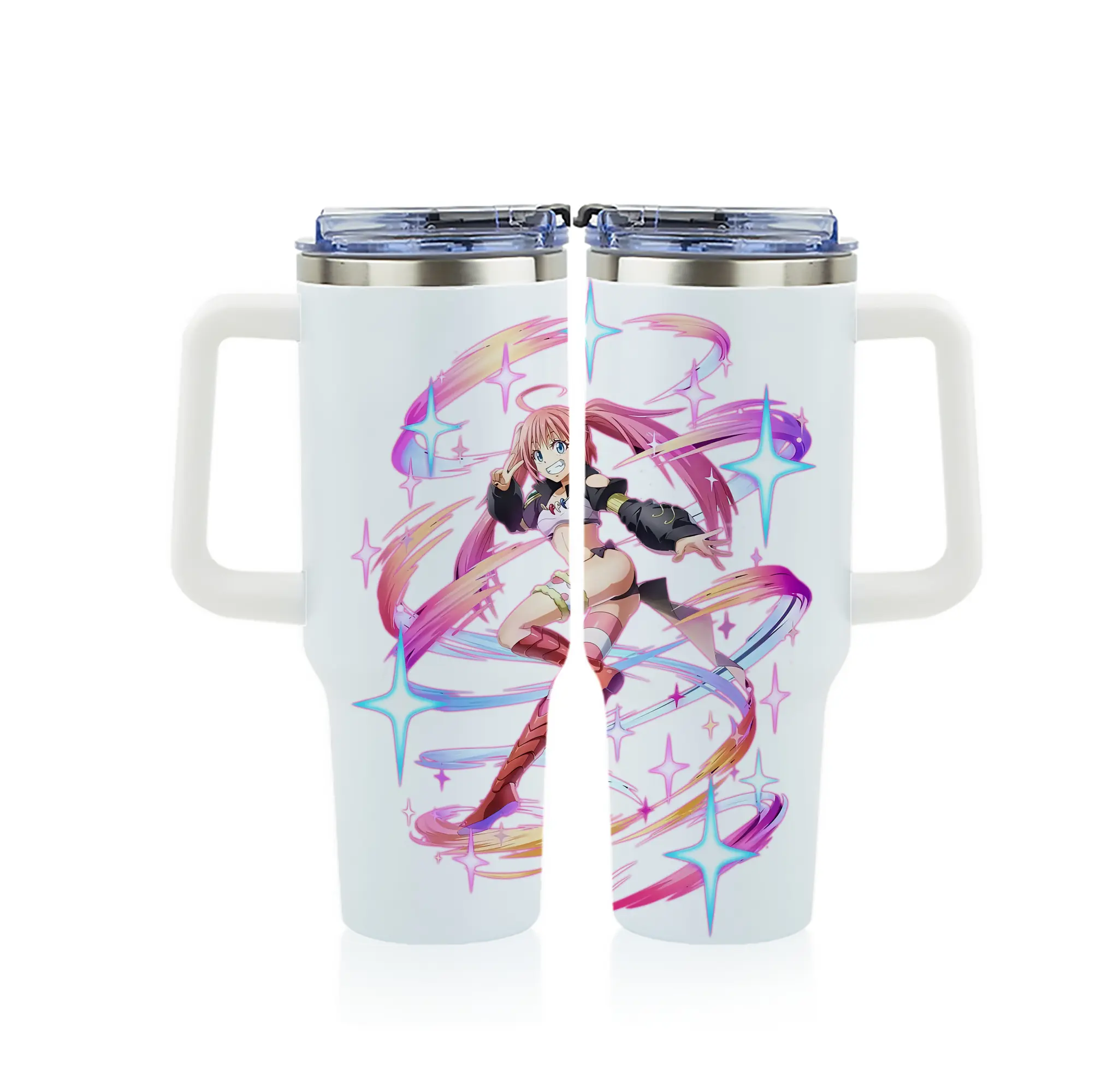 転生したらスライムだった件 グッズ,ミリム・ナーヴァ - 1200mL フルプリント車用タンブラー ・ 304ステンレス 内側 ・ 201ステンレス 外側 ・ 保温 保冷 ・ 通勤 ドライブ アウトドア用