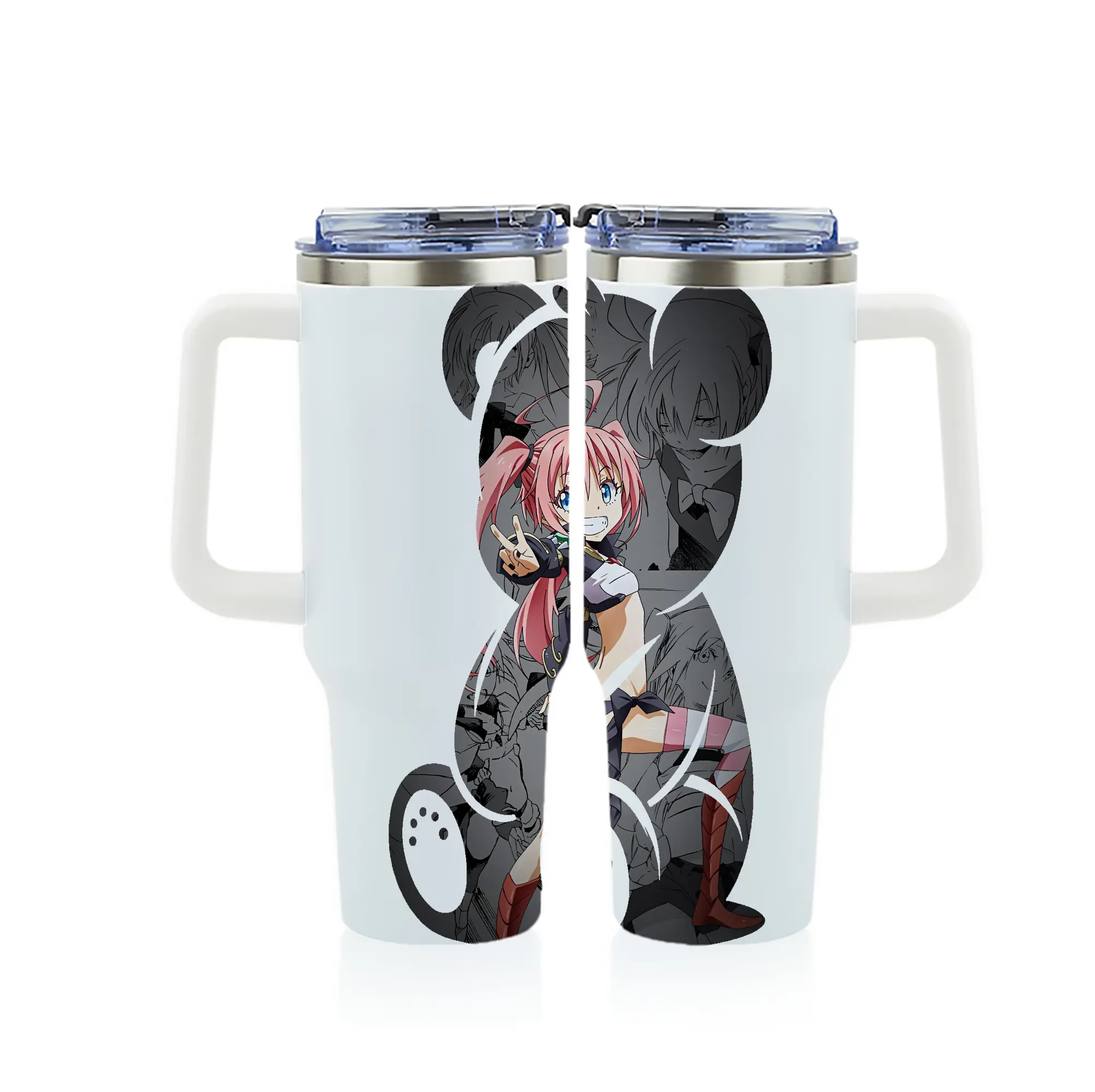 転生したらスライムだった件 グッズ,ミリム・ナーヴァ - 1200mL フルプリント車用タンブラー ・ 304ステンレス 内側 ・ 201ステンレス 外側 ・ 保温 保冷 ・ 通勤 ドライブ アウトドア用