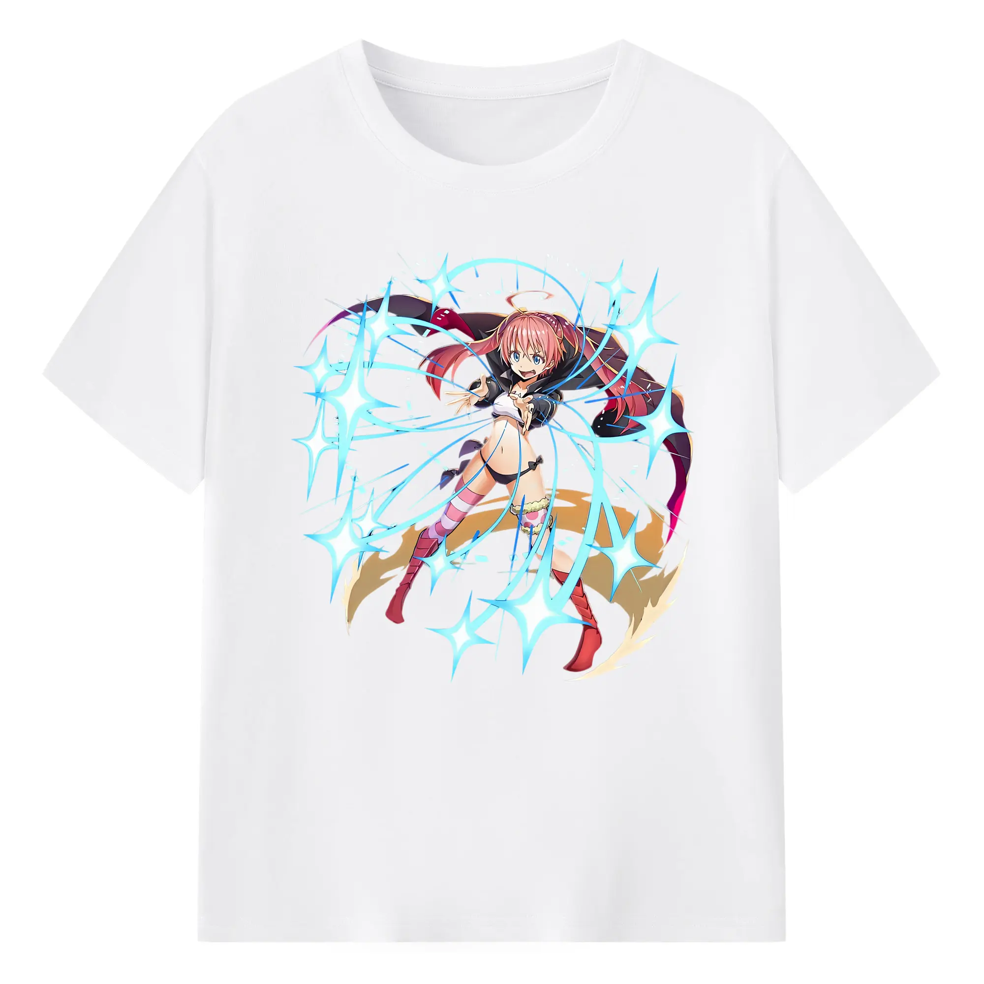 転生したらスライムだった件 グッズ,ミリム・ナーヴァ - 綿100％ 半袖Tシャツ ・ フロントプリント ・ 快適 通気性 ・ 日常使い 散歩 スポーツ用