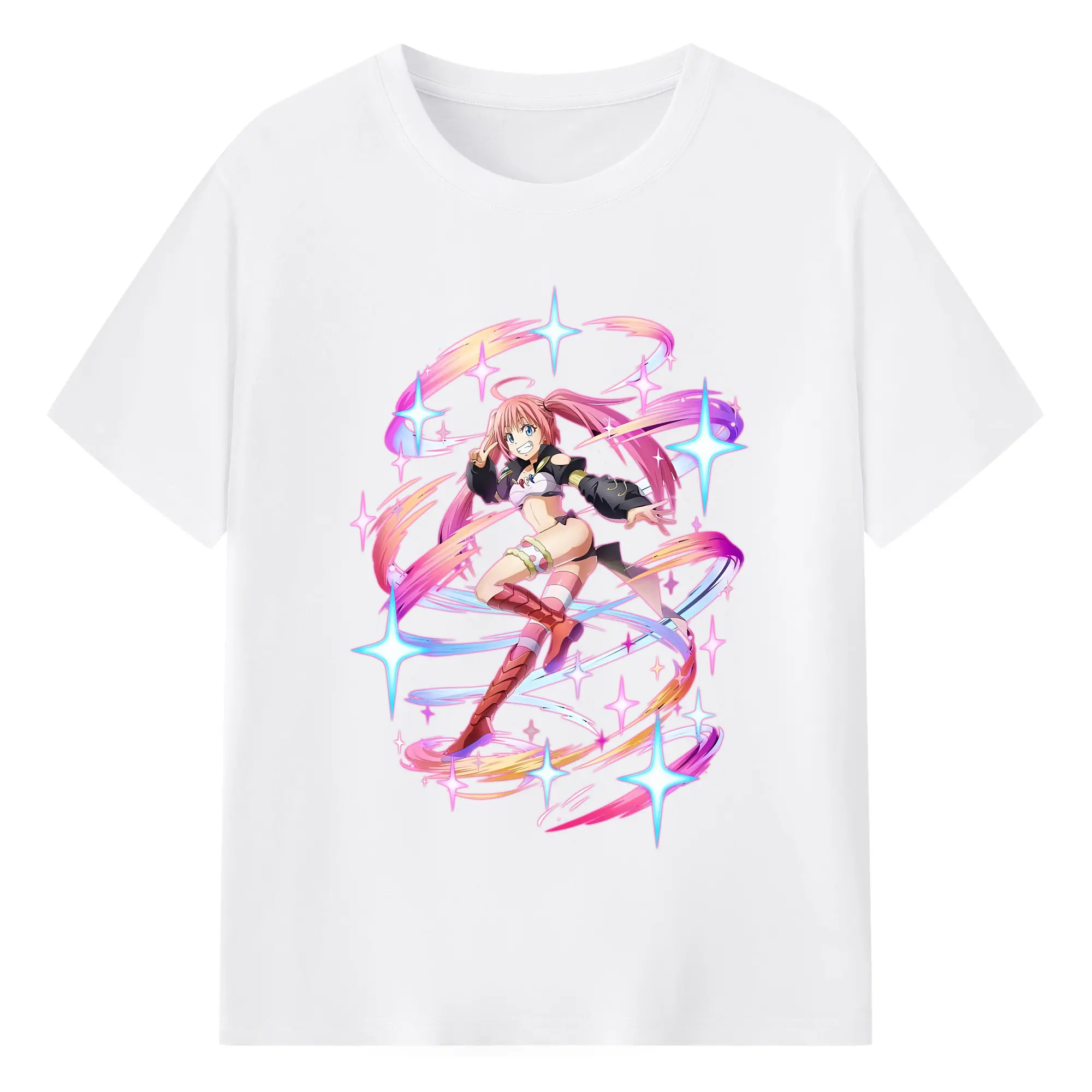 転生したらスライムだった件 グッズ,ミリム・ナーヴァ - 綿100％ 半袖Tシャツ ・ フロントプリント ・ 快適 通気性 ・ 日常使い 散歩 スポーツ用