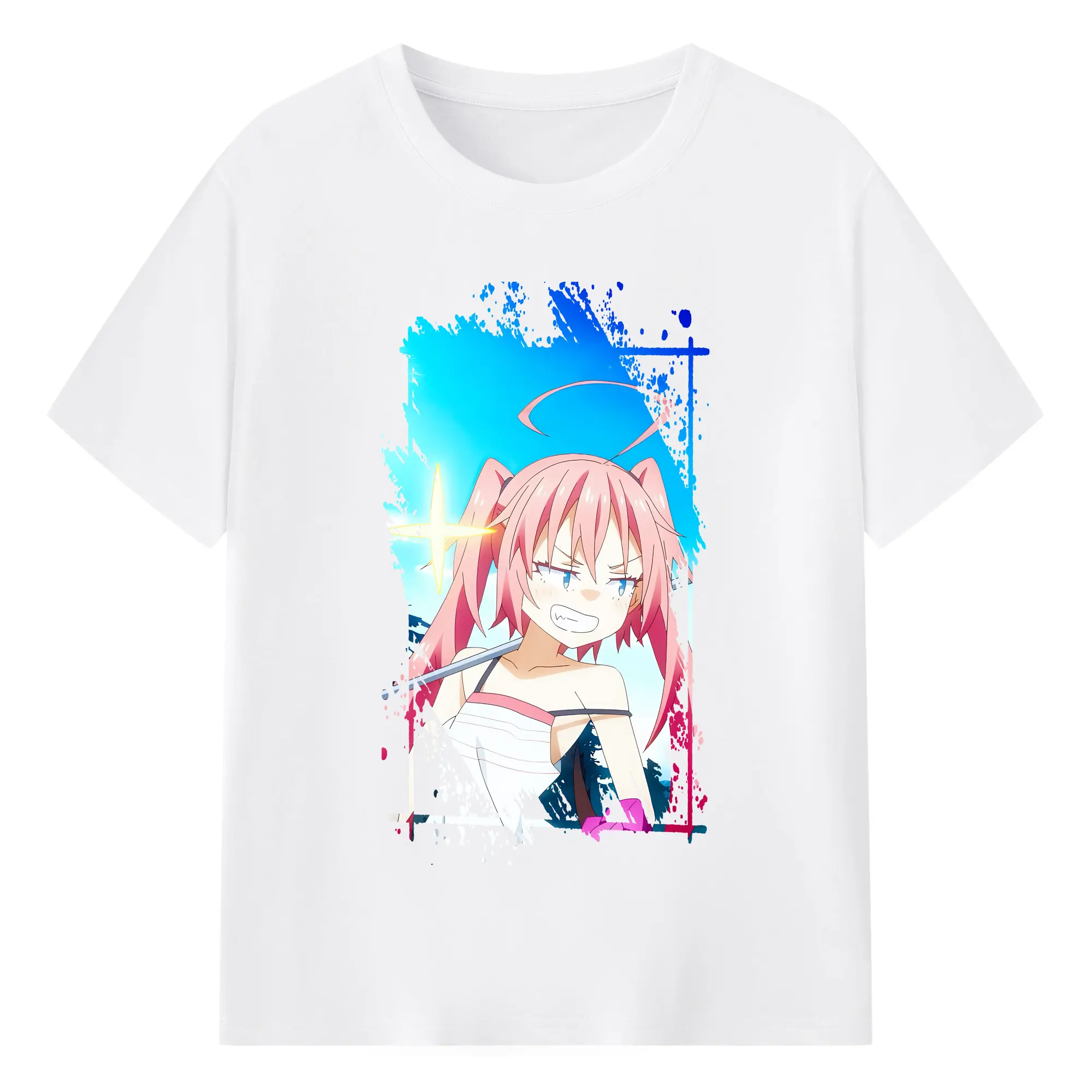転生したらスライムだった件 グッズ,ミリム・ナーヴァ - 綿100％ 半袖Tシャツ ・ フロントプリント ・ 快適 通気性 ・ 日常使い 散歩 スポーツ用