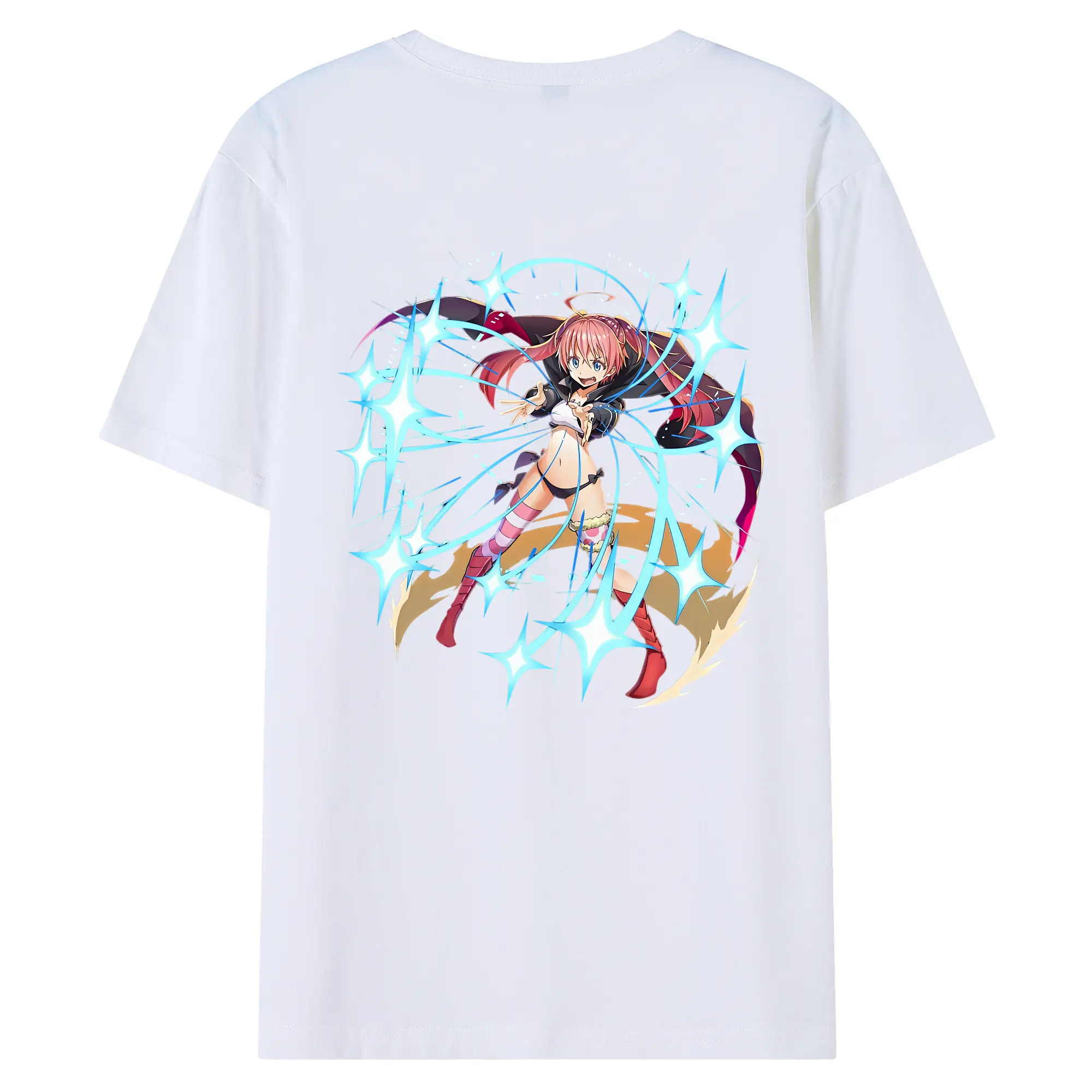 転生したらスライムだった件 グッズ,ミリム・ナーヴァ - 綿100％ 半袖Tシャツ ・ バックプリント ・ 快適 通気性 ・ 日常使い 散歩 スポーツ用