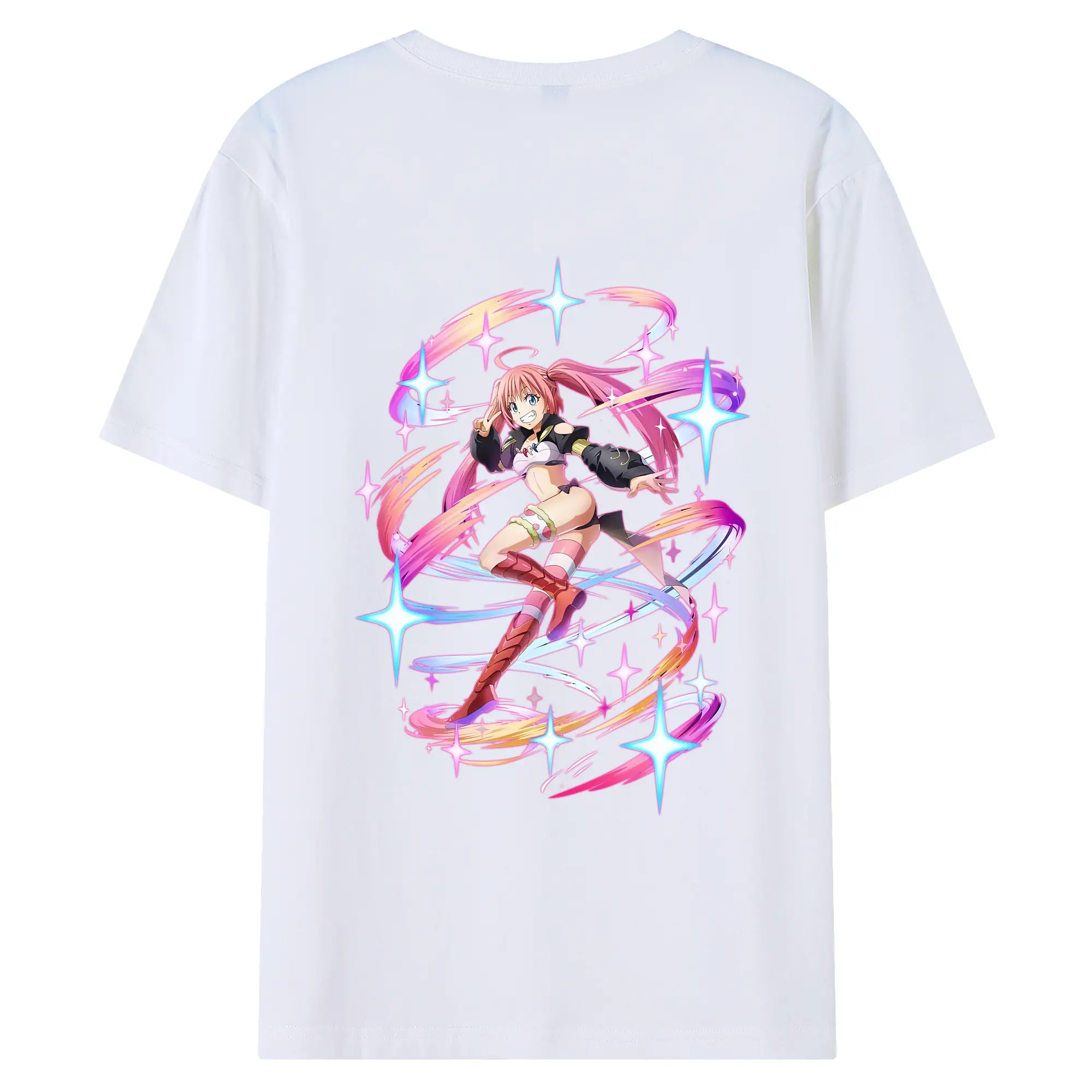 転生したらスライムだった件 グッズ,ミリム・ナーヴァ - 綿100％ 半袖Tシャツ ・ バックプリント ・ 快適 通気性 ・ 日常使い 散歩 スポーツ用