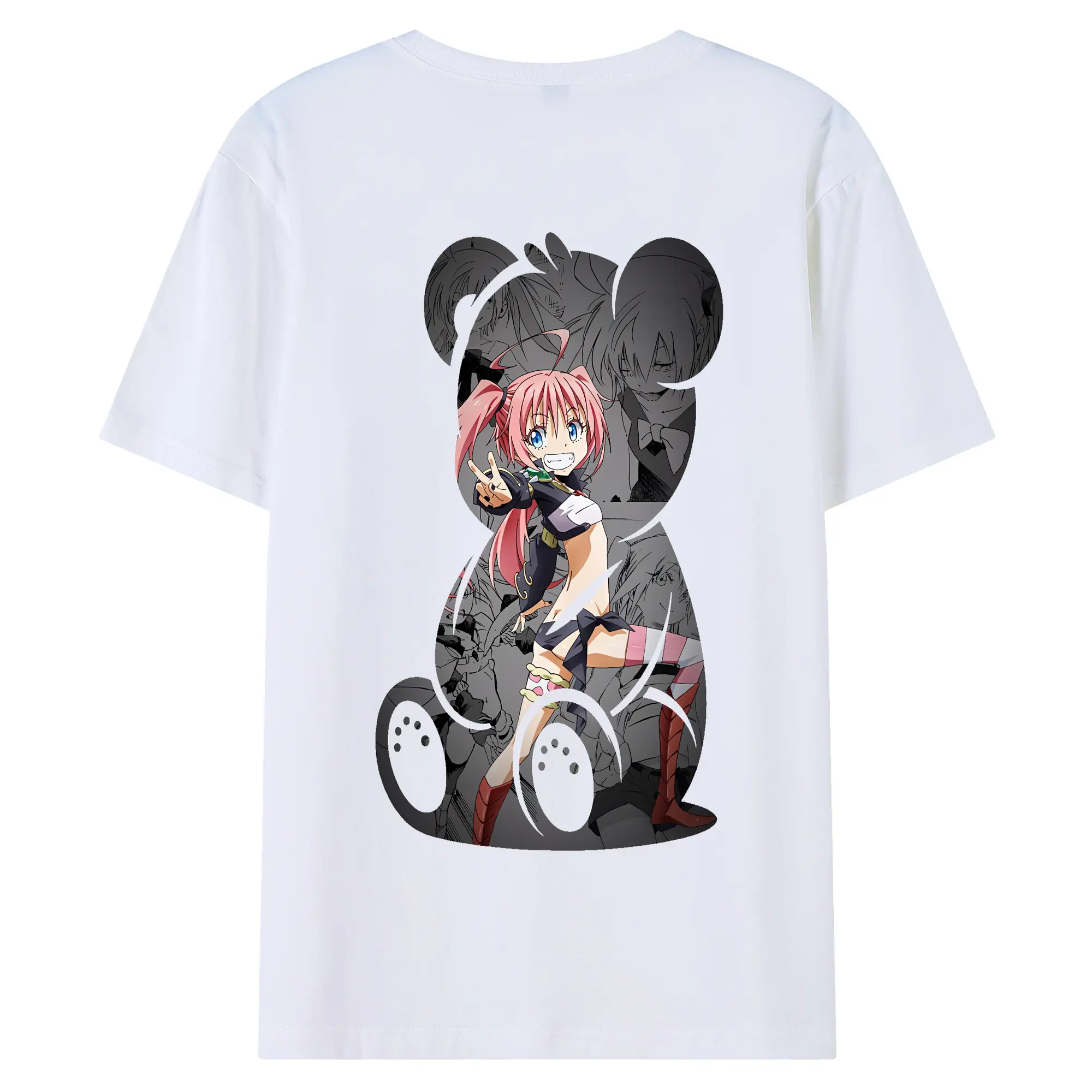 転生したらスライムだった件 グッズ,ミリム・ナーヴァ - 綿100％ 半袖Tシャツ ・ バックプリント ・ 快適 通気性 ・ 日常使い 散歩 スポーツ用