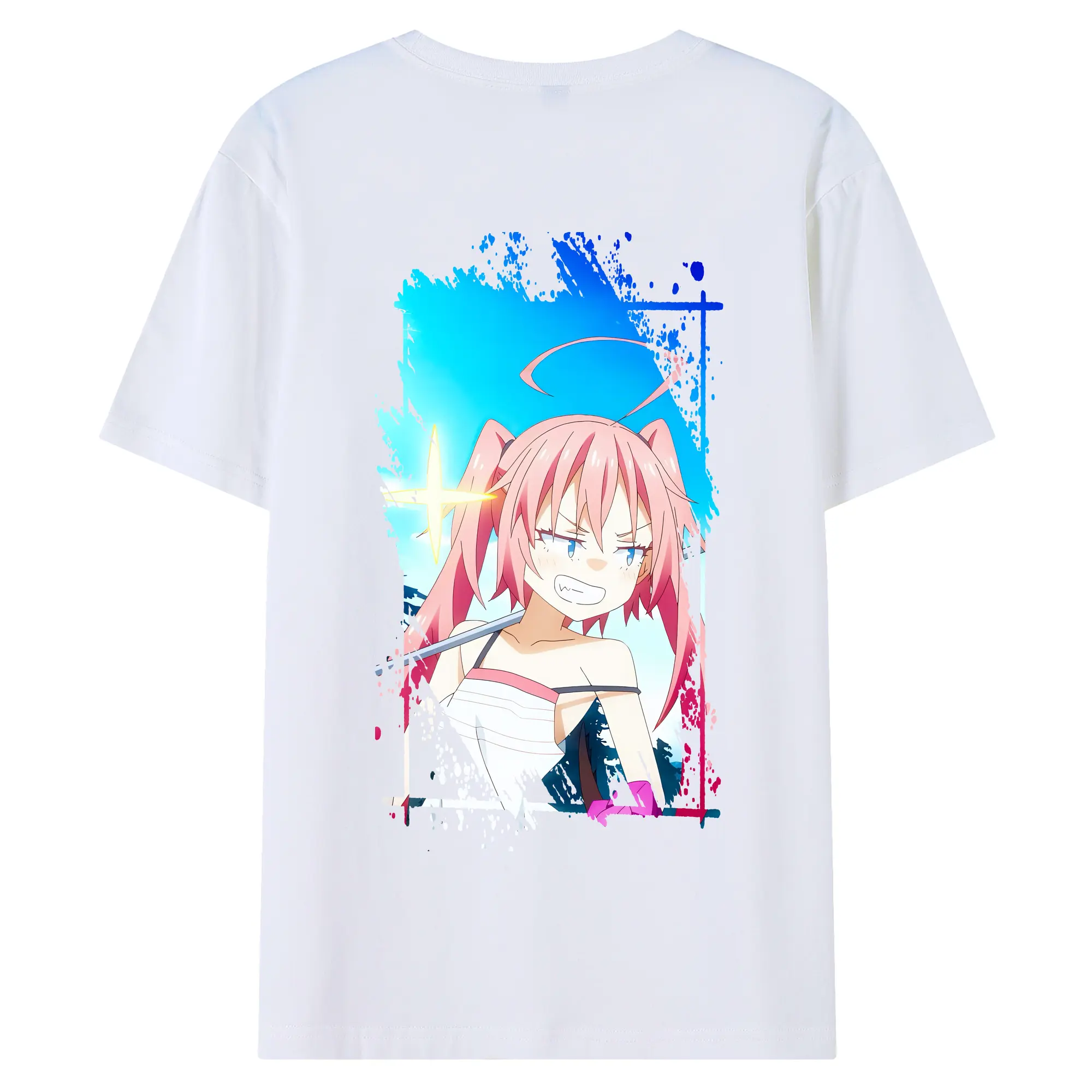 転生したらスライムだった件 グッズ,ミリム・ナーヴァ - 綿100％ 半袖Tシャツ ・ バックプリント ・ 快適 通気性 ・ 日常使い 散歩 スポーツ用