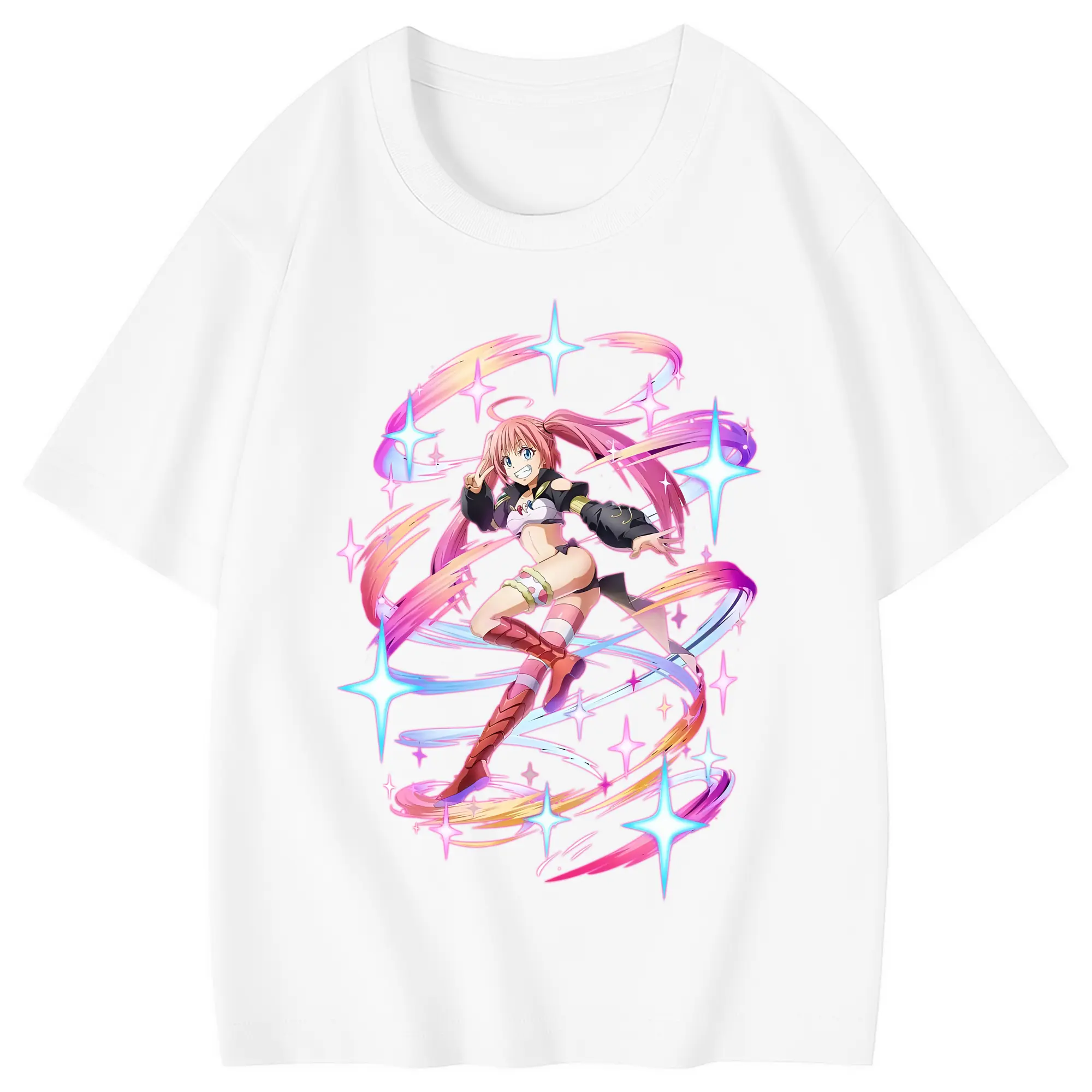 転生したらスライムだった件 グッズ,ミリム・ナーヴァ - 綿100％ キッズTシャツ ・ フロントプリント ・ 快適 通気性 ・ スポーツ カジュアル 散歩用