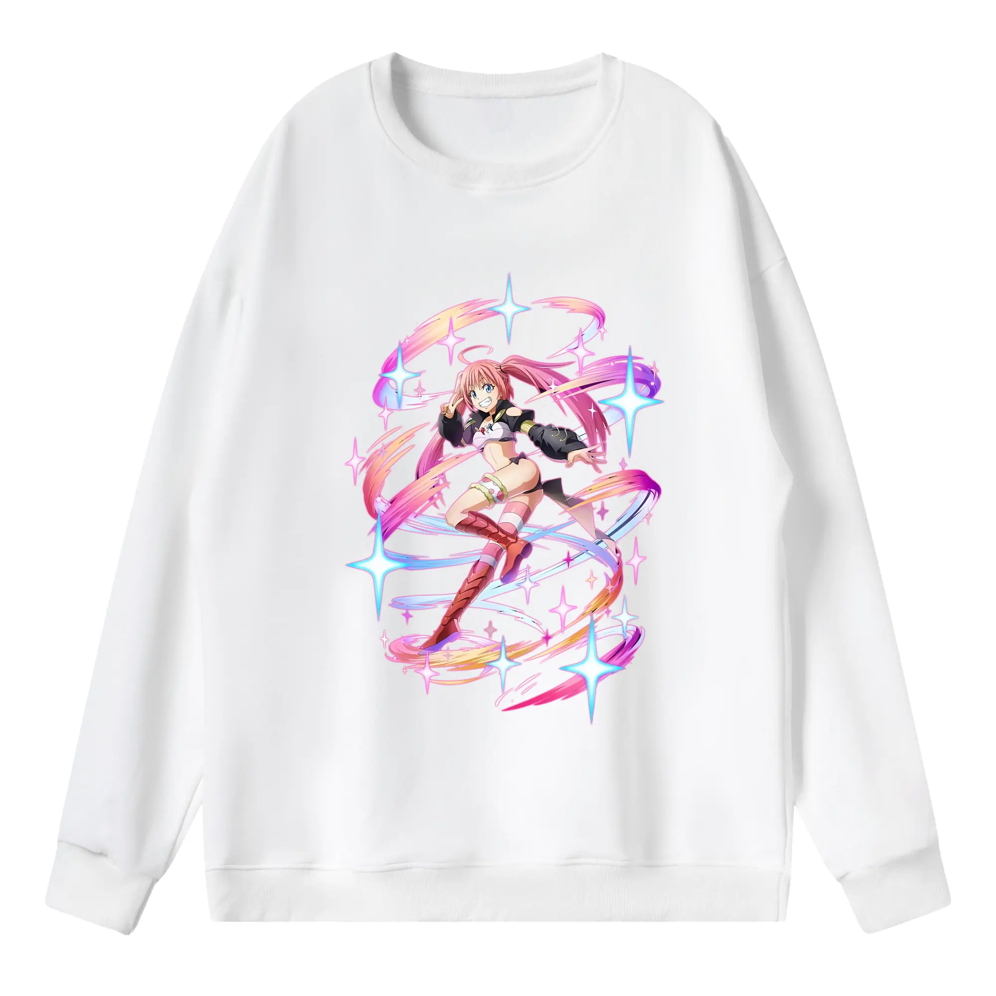 転生したらスライムだった件 グッズ,ミリム・ナーヴァ - 薄手 クルーネック スウェット 裏毛260g · ポリエステル 春秋向け カジュアル 男女兼用 · トレーナー デイリー スポーツ 散歩に最適