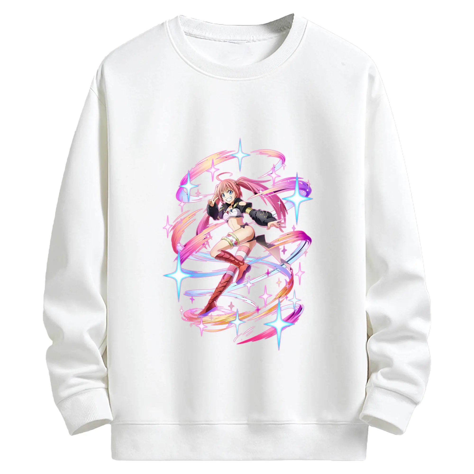 転生したらスライムだった件 グッズ,ミリム・ナーヴァ - キッズ クルーネックスウェットシャツ ・ フロントプリント ・ 綿80％ ポリエステル20％ ・ 快適 通学 スポーツ 日常使い お散歩用