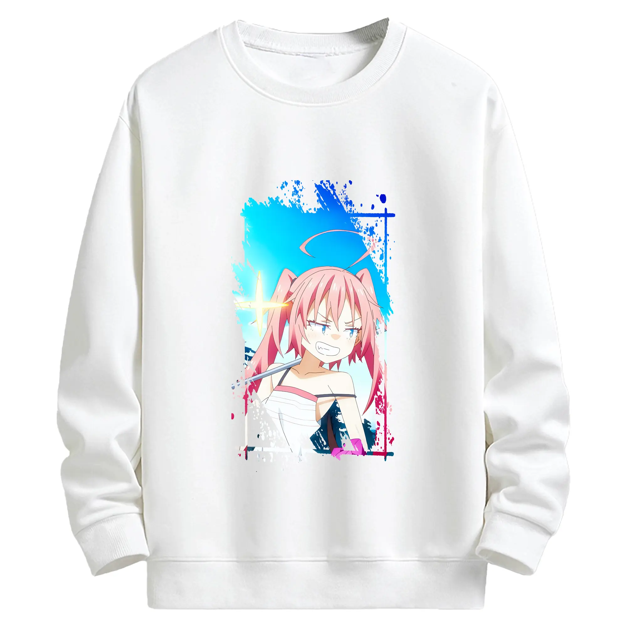 転生したらスライムだった件 グッズ,ミリム・ナーヴァ - キッズ クルーネックスウェットシャツ ・ フロントプリント ・ 綿80％ ポリエステル20％ ・ 快適 通学 スポーツ 日常使い お散歩用