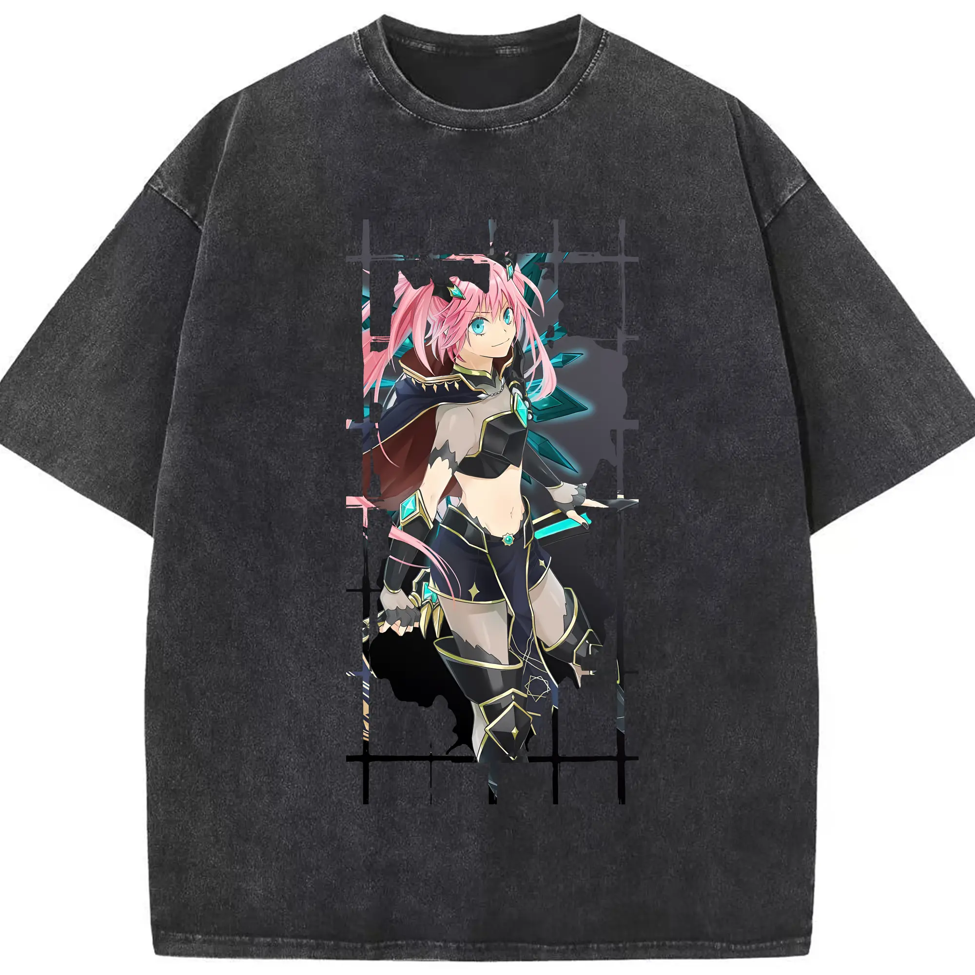 転生したらスライムだった件 グッズ,ミリム・ナーヴァ - 綿100％ ヴィンテージ風 半袖Tシャツ ・ フロントプリント ・ 柔らか肌触り ・ 通気性 快適 ・ スポーツ カジュアル 外出用