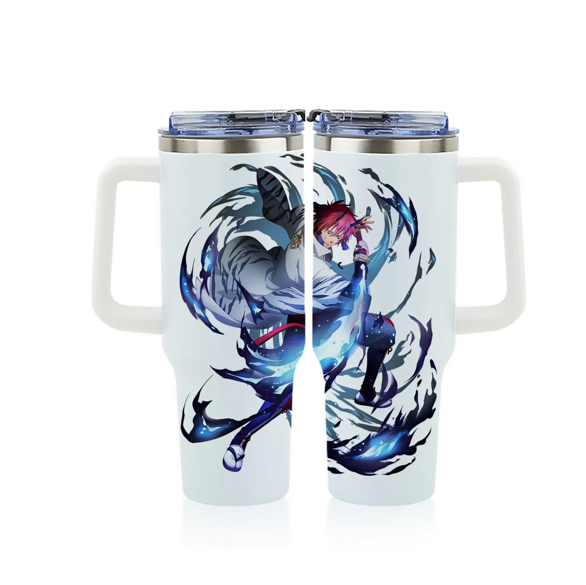 転生したらスライムだった件 グッズ,ベニマル - 1200mL フルプリント車用タンブラー ・ 304ステンレス 内側 ・ 201ステンレス 外側 ・ 保温 保冷 ・ 通勤 ドライブ アウトドア用