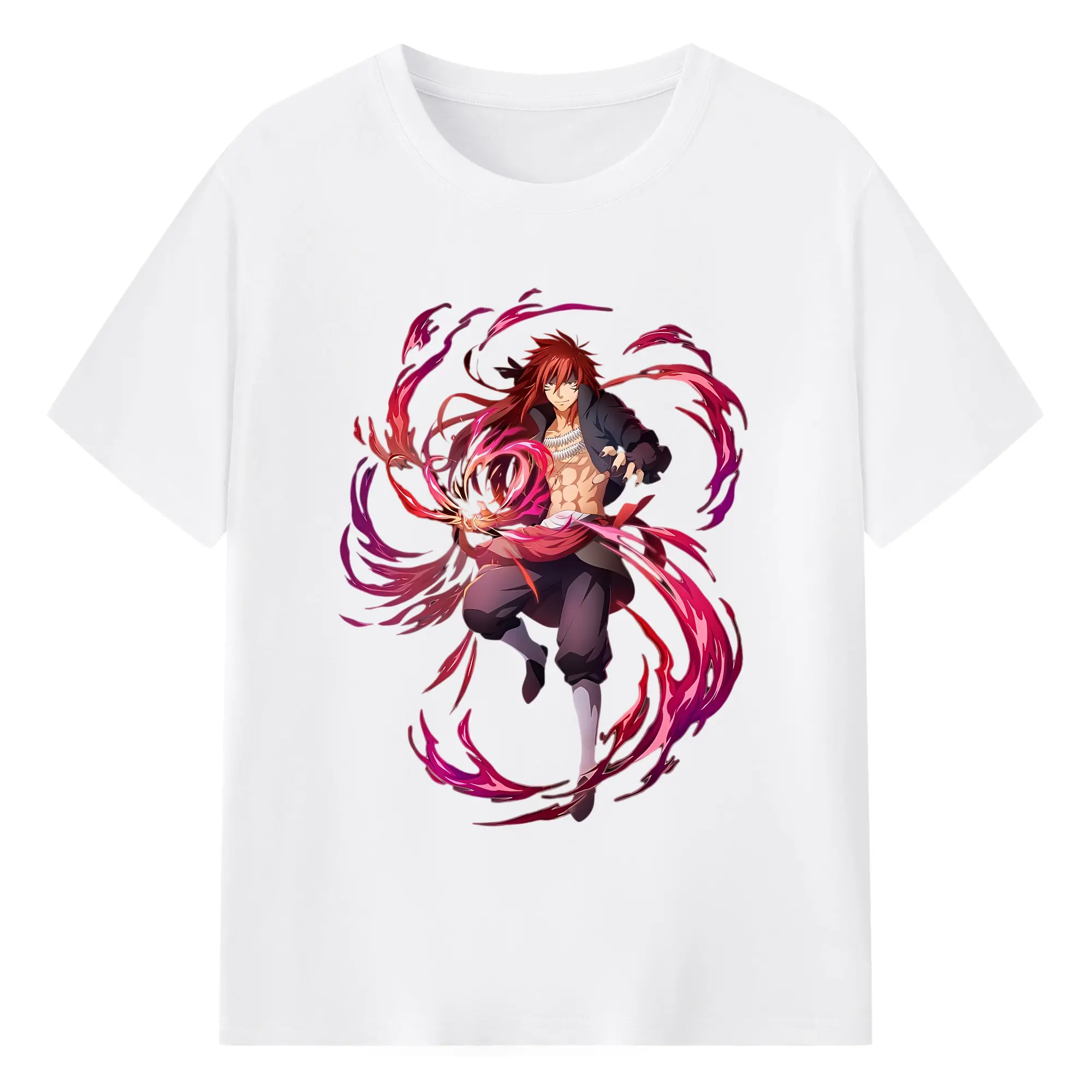 転生したらスライムだった件 グッズ,ベニマル - 綿100％ 半袖Tシャツ ・ フロントプリント ・ 快適 通気性 ・ 日常使い 散歩 スポーツ用