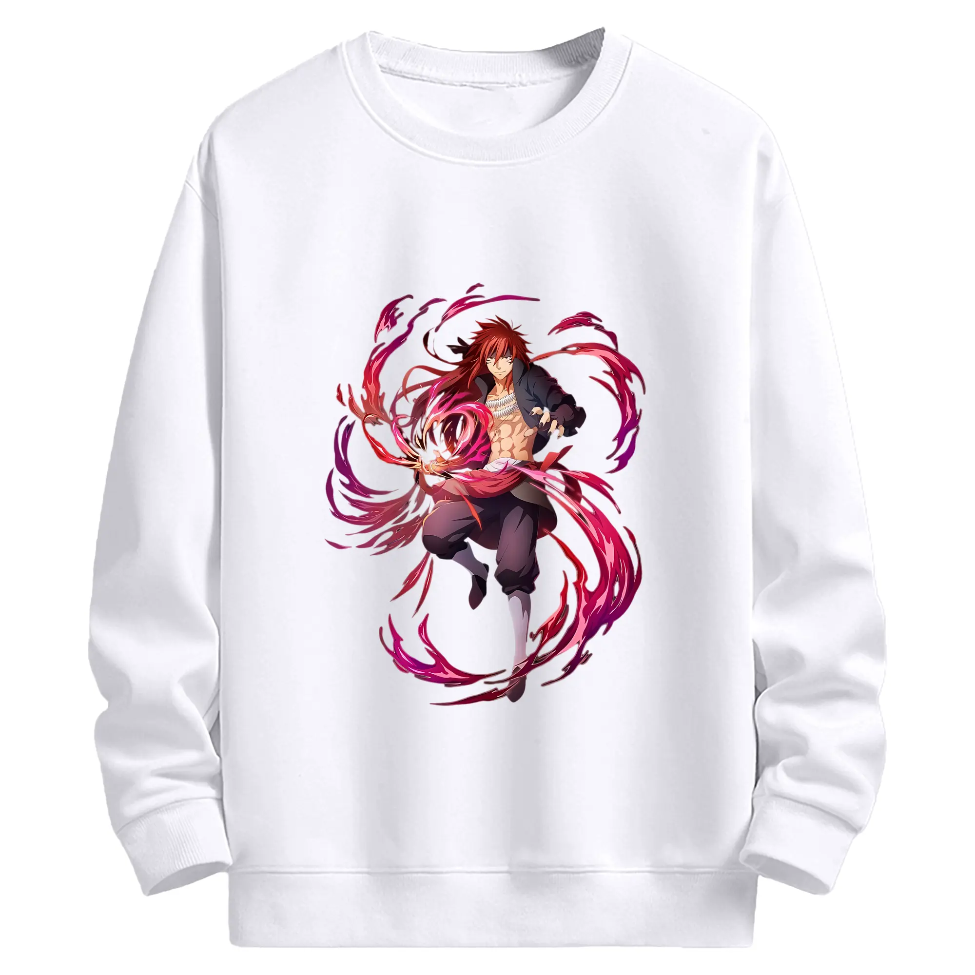 転生したらスライムだった件 グッズ,ベニマル - 高品質 クルーネック スウェット ・ コットン59％ ポリエステル41％ ・ ユニセックス 長袖 トレーナー ・ カジュアル デイリー スポーツ 散歩用