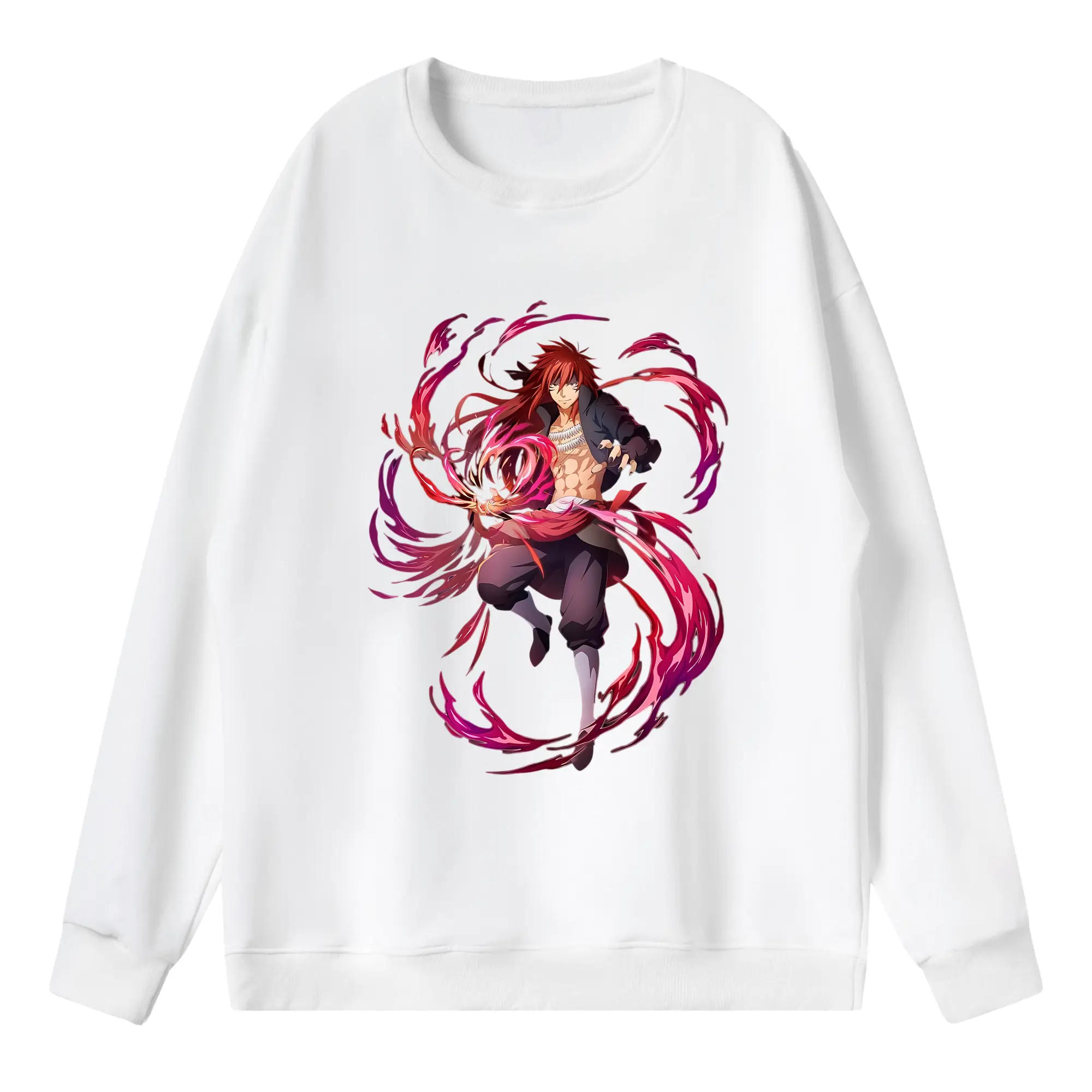 転生したらスライムだった件 グッズ,ベニマル - 薄手 クルーネック スウェット 裏毛260g · ポリエステル 春秋向け カジュアル 男女兼用 · トレーナー デイリー スポーツ 散歩に最適