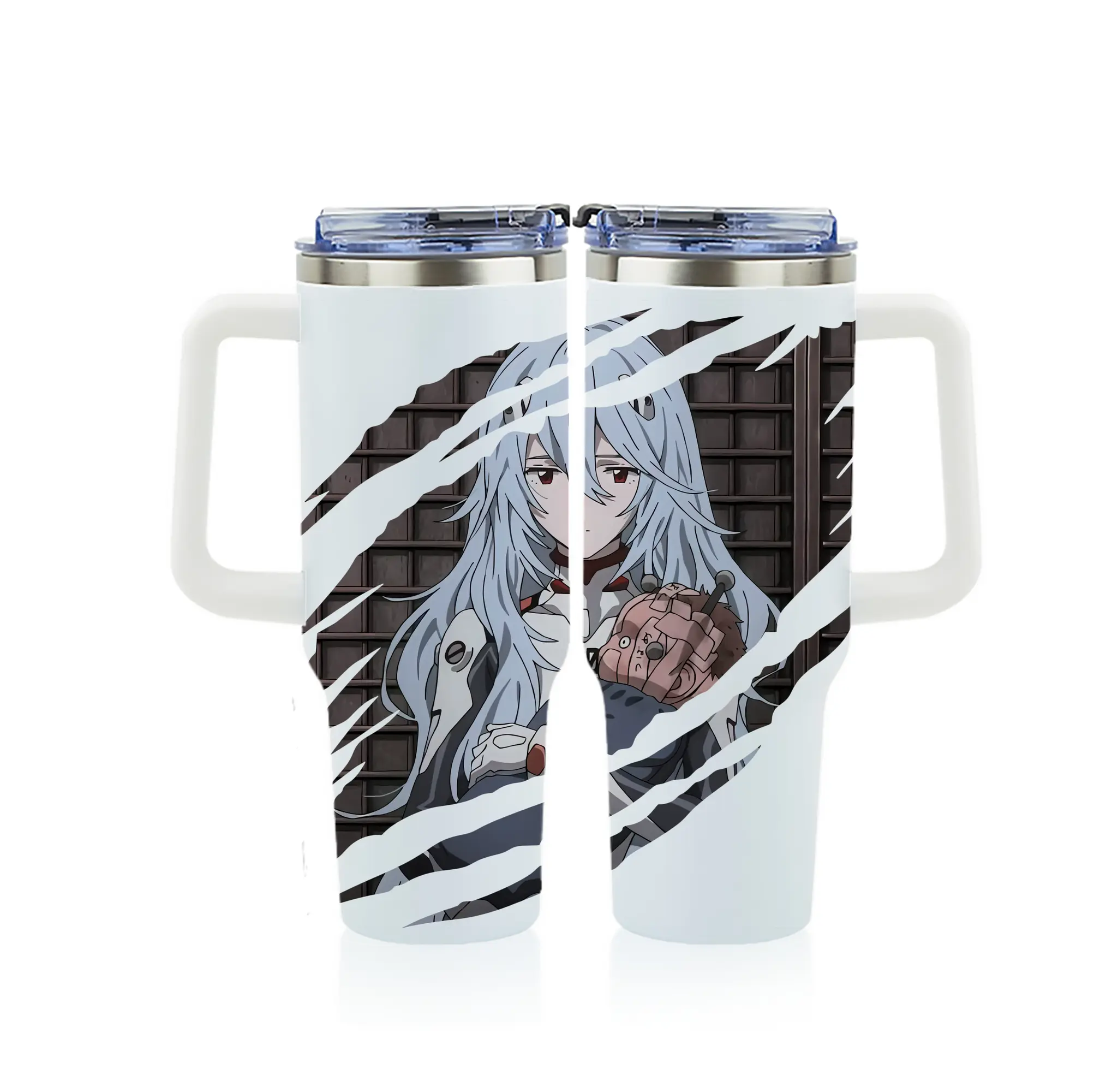 エヴァンゲリオン グッズ,綾波レイ - 1200mL フルプリント車用タンブラー ・ 304ステンレス 内側 ・ 201ステンレス 外側 ・ 保温 保冷 ・ 通勤 ドライブ アウトドア用