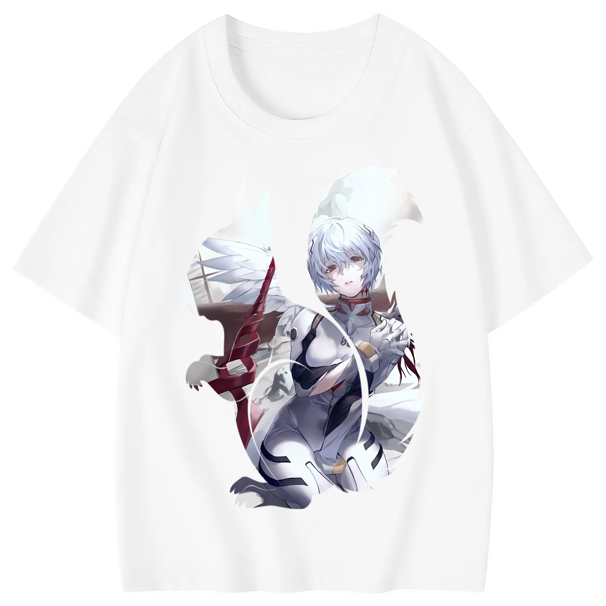 エヴァンゲリオン グッズ,綾波レイ - 綿100％ キッズTシャツ ・ フロントプリント ・ 快適 通気性 ・ スポーツ カジュアル 散歩用