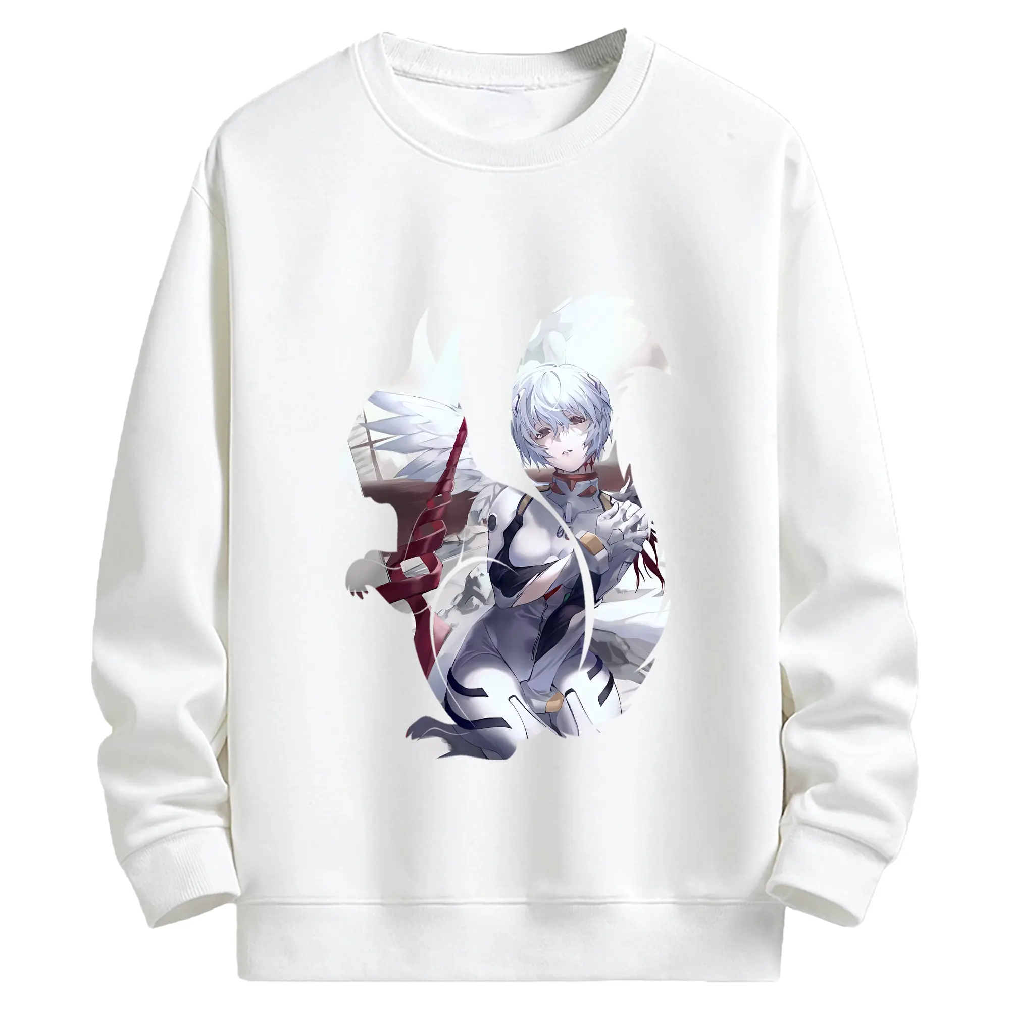 エヴァンゲリオン グッズ,綾波レイ - キッズ クルーネックスウェットシャツ ・ フロントプリント ・ 綿80％ ポリエステル20％ ・ 快適 通学 スポーツ 日常使い お散歩用