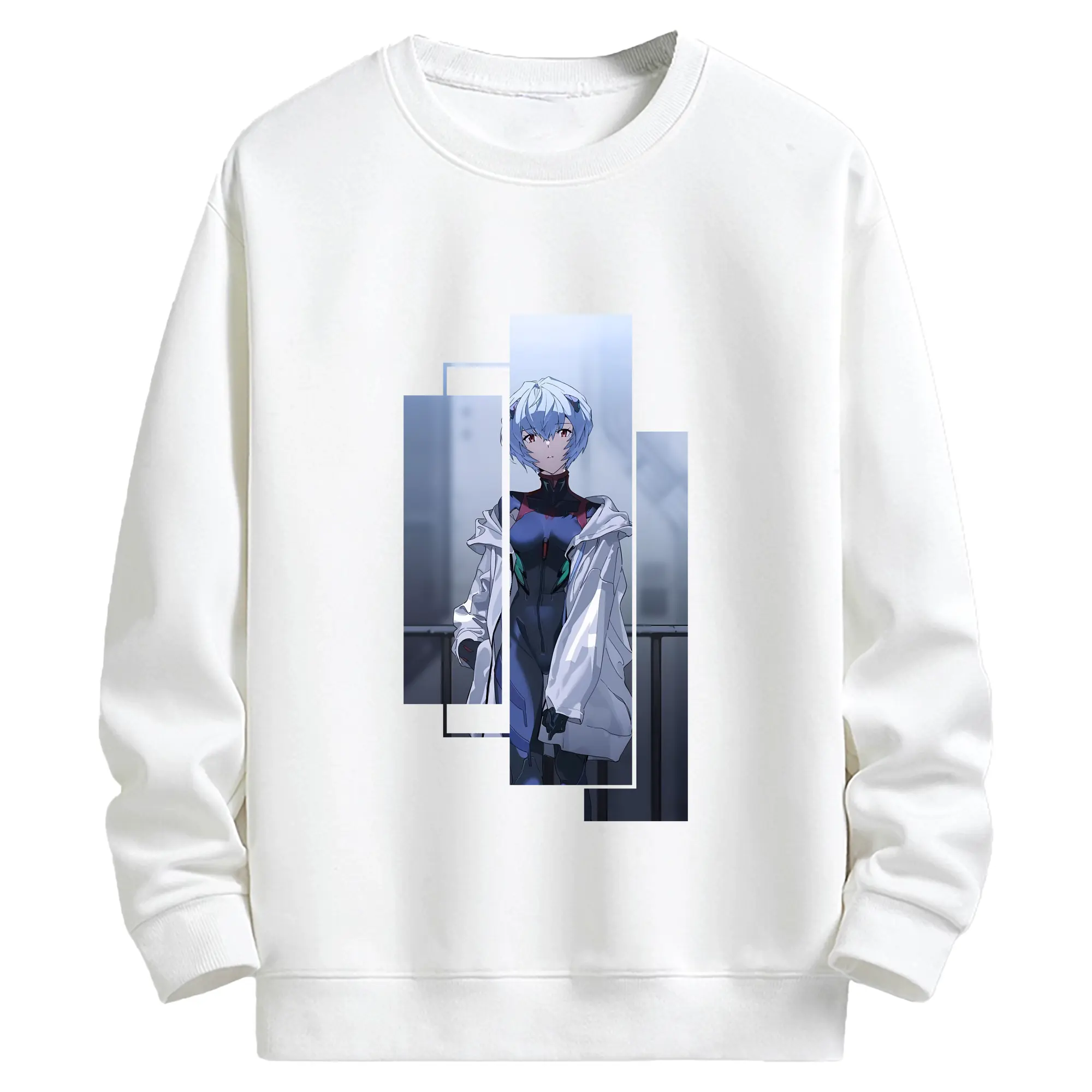 エヴァンゲリオン グッズ,綾波レイ - キッズ クルーネックスウェットシャツ ・ フロントプリント ・ 綿80％ ポリエステル20％ ・ 快適 通学 スポーツ 日常使い お散歩用