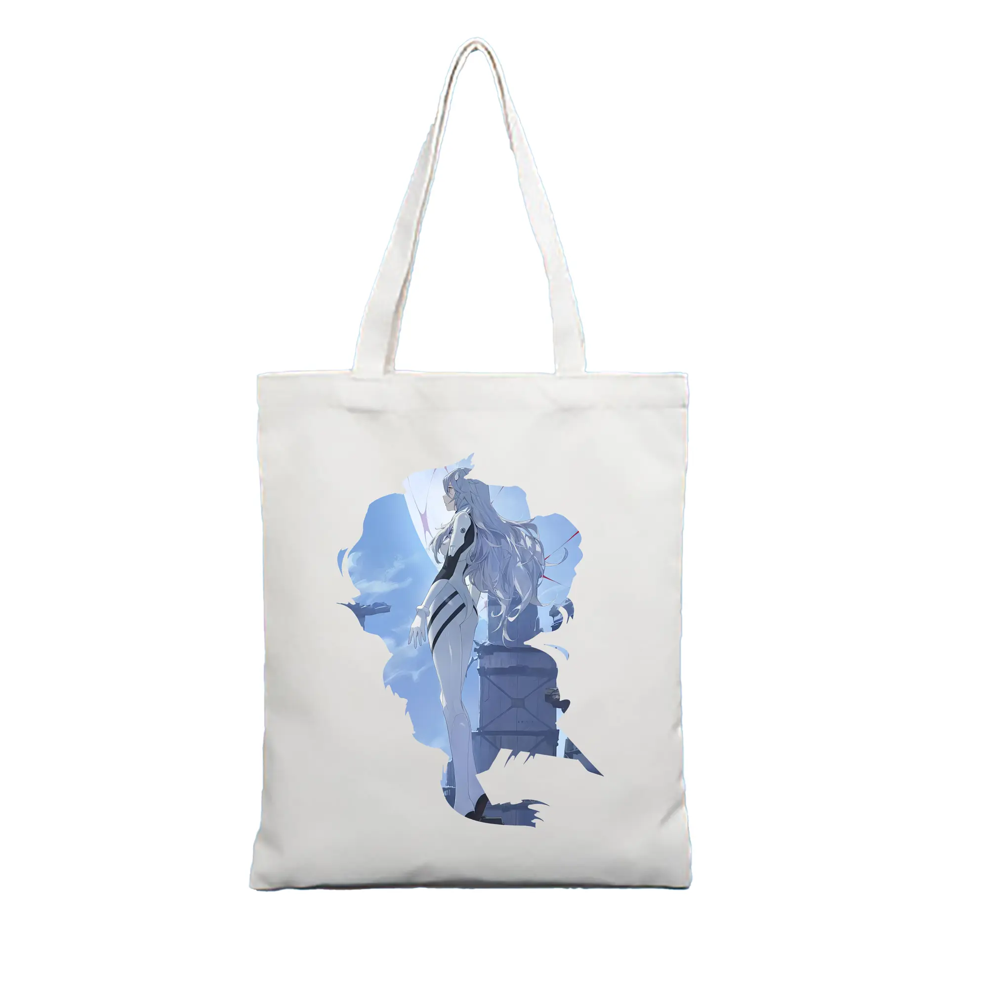 エヴァンゲリオン グッズ,綾波レイ - 縦型キャンバス手提げバッグ（トートバッグ） ・ キャンバス素材 ・ ショッピング用 ・ 軽量 丈夫 お手入れ簡単