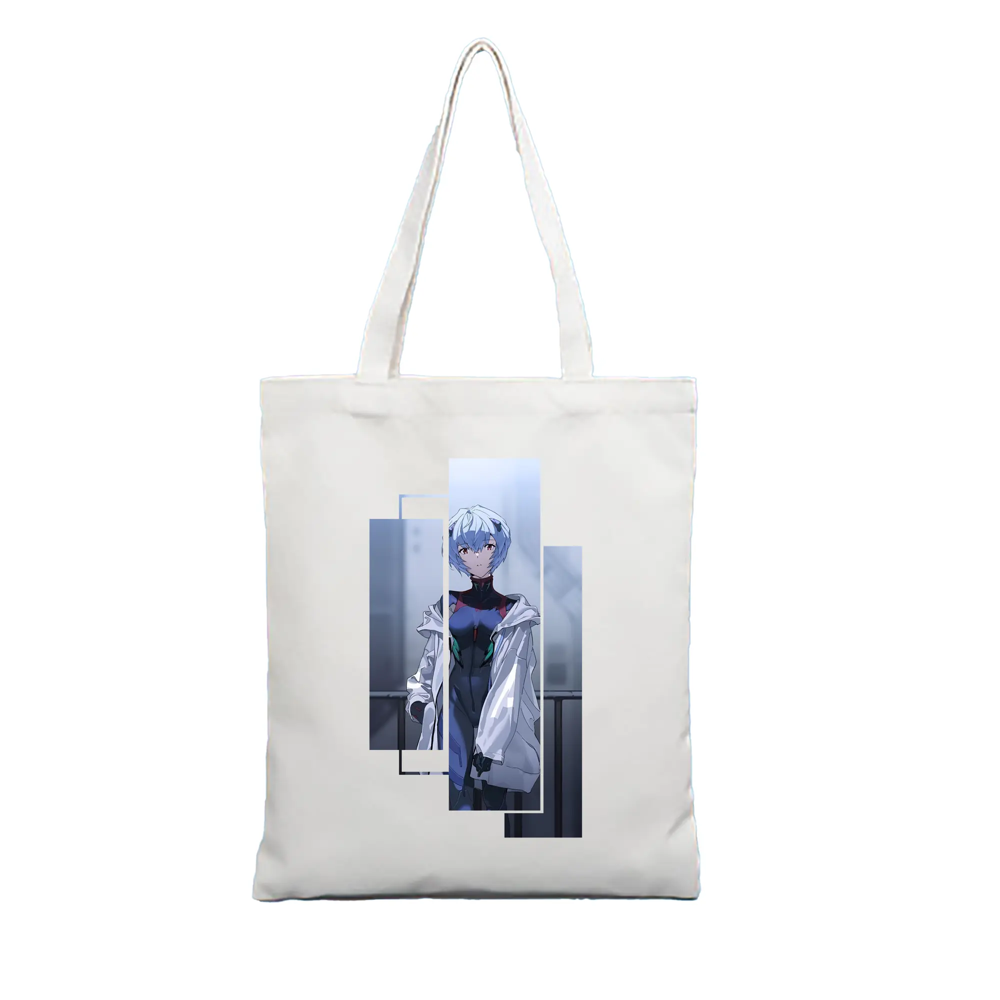 エヴァンゲリオン グッズ,綾波レイ - 縦型キャンバス手提げバッグ（トートバッグ） ・ キャンバス素材 ・ ショッピング用 ・ 軽量 丈夫 お手入れ簡単
