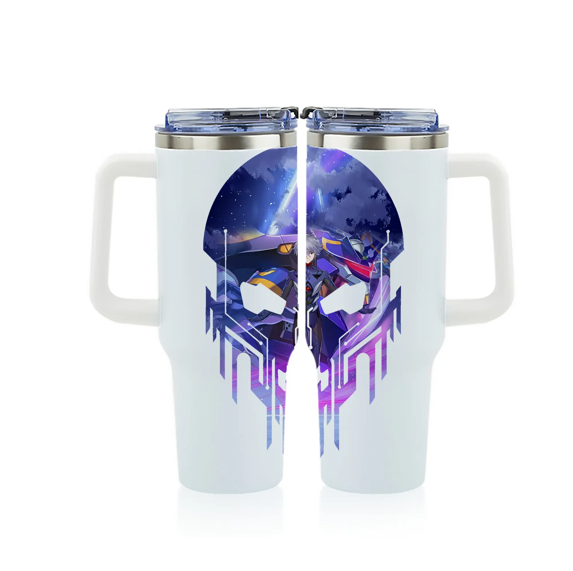 エヴァンゲリオン グッズ,渚カヲル - 1200mL フルプリント車用タンブラー ・ 304ステンレス 内側 ・ 201ステンレス 外側 ・ 保温 保冷 ・ 通勤 ドライブ アウトドア用