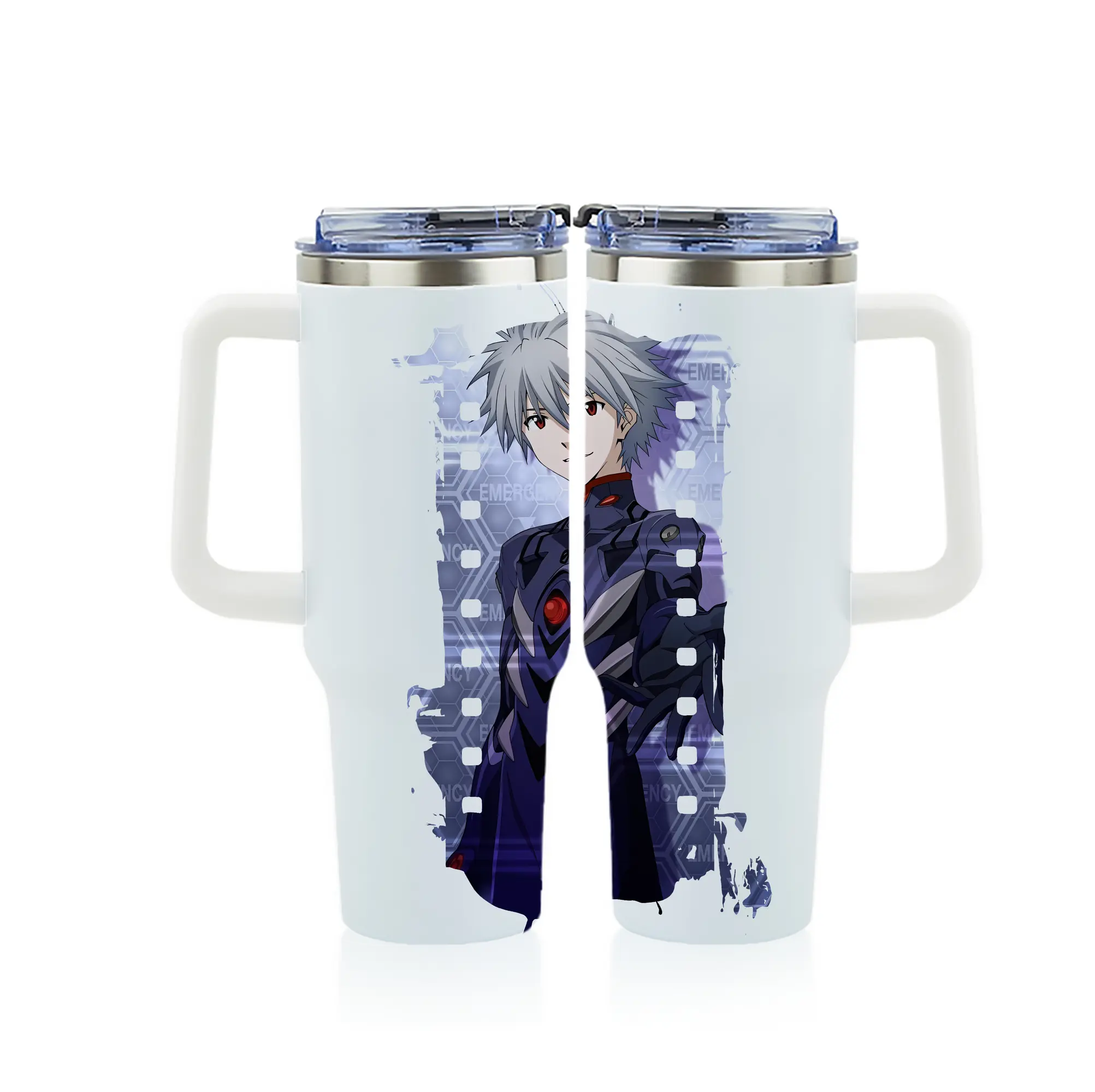 エヴァンゲリオン グッズ,渚カヲル - 1200mL フルプリント車用タンブラー ・ 304ステンレス 内側 ・ 201ステンレス 外側 ・ 保温 保冷 ・ 通勤 ドライブ アウトドア用