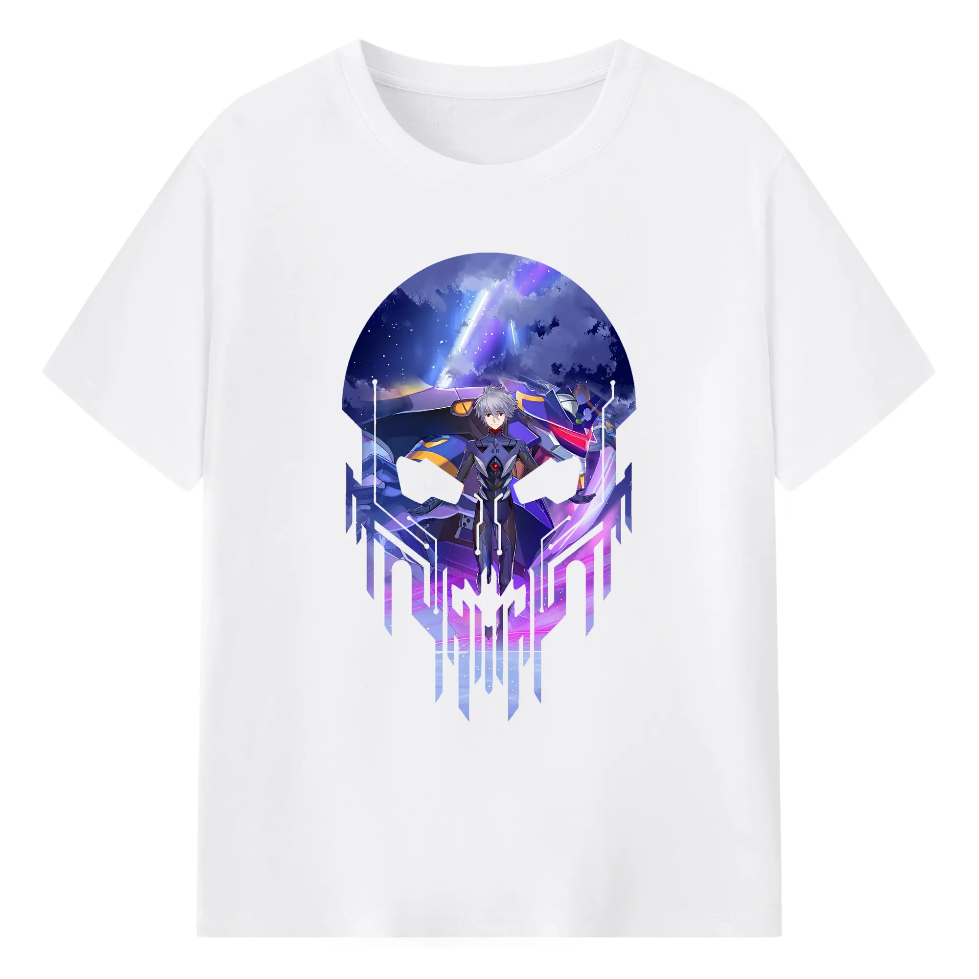 エヴァンゲリオン グッズ,渚カヲル - 綿100％ 半袖Tシャツ ・ フロントプリント ・ 快適 通気性 ・ 日常使い 散歩 スポーツ用