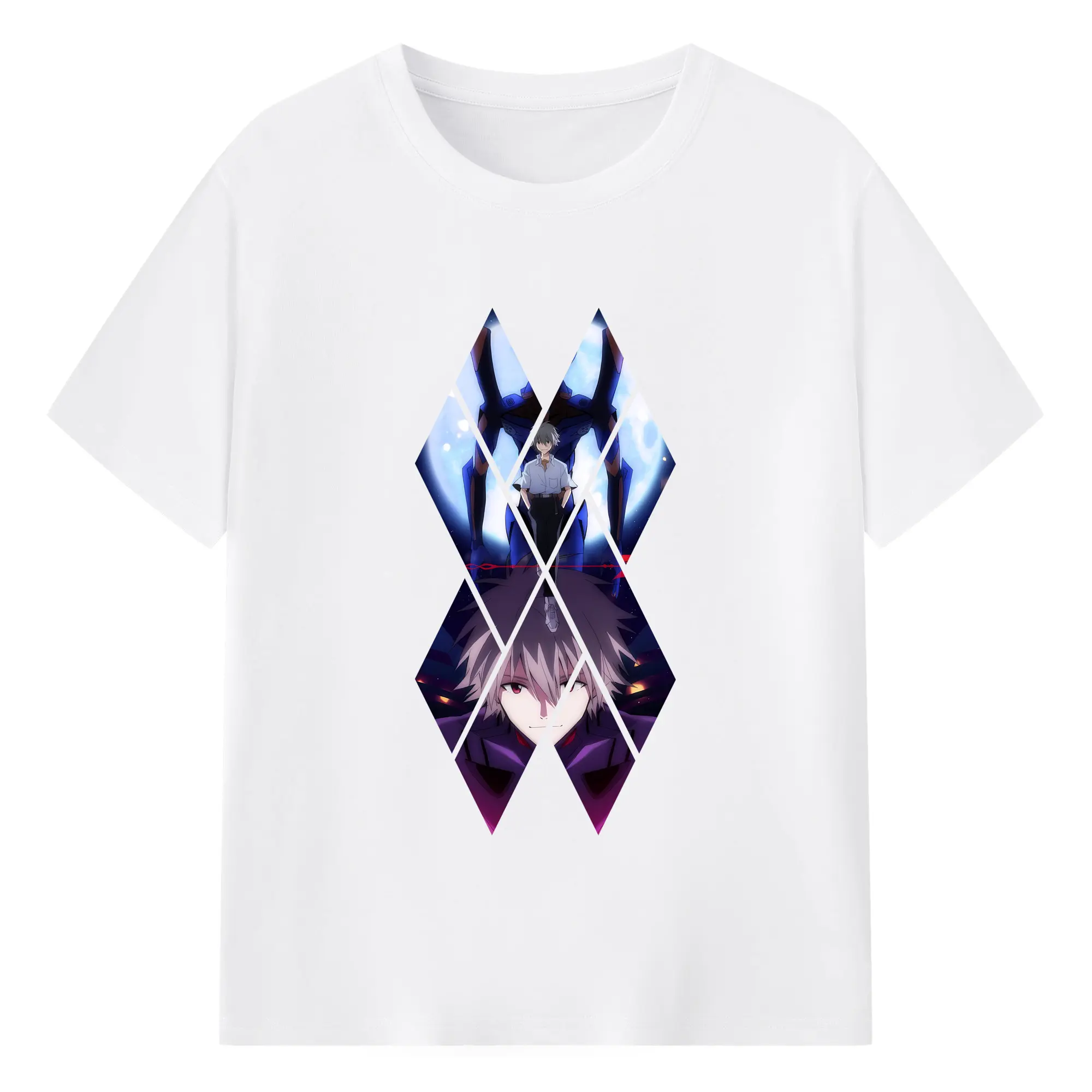 エヴァンゲリオン グッズ,渚カヲル - 綿100％ 半袖Tシャツ ・ フロントプリント ・ 快適 通気性 ・ 日常使い 散歩 スポーツ用