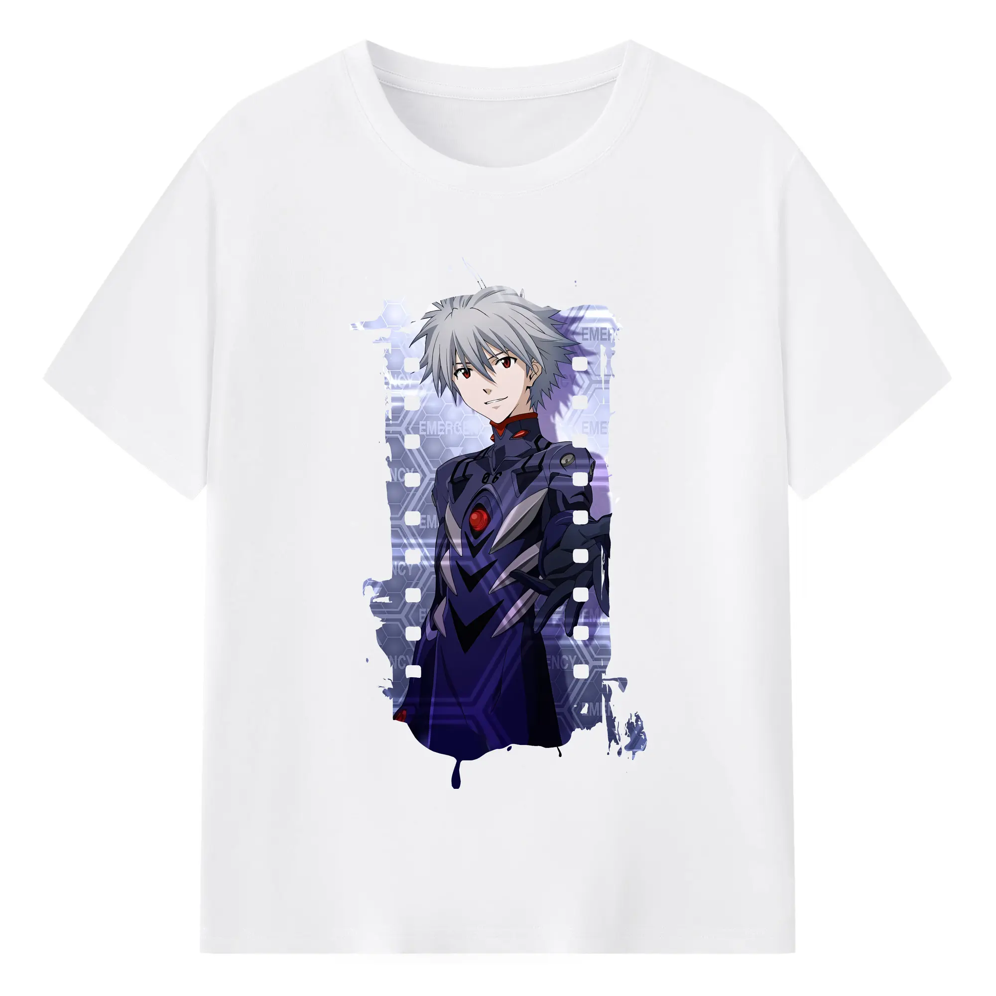 エヴァンゲリオン グッズ,渚カヲル - 綿100％ 半袖Tシャツ ・ フロントプリント ・ 快適 通気性 ・ 日常使い 散歩 スポーツ用