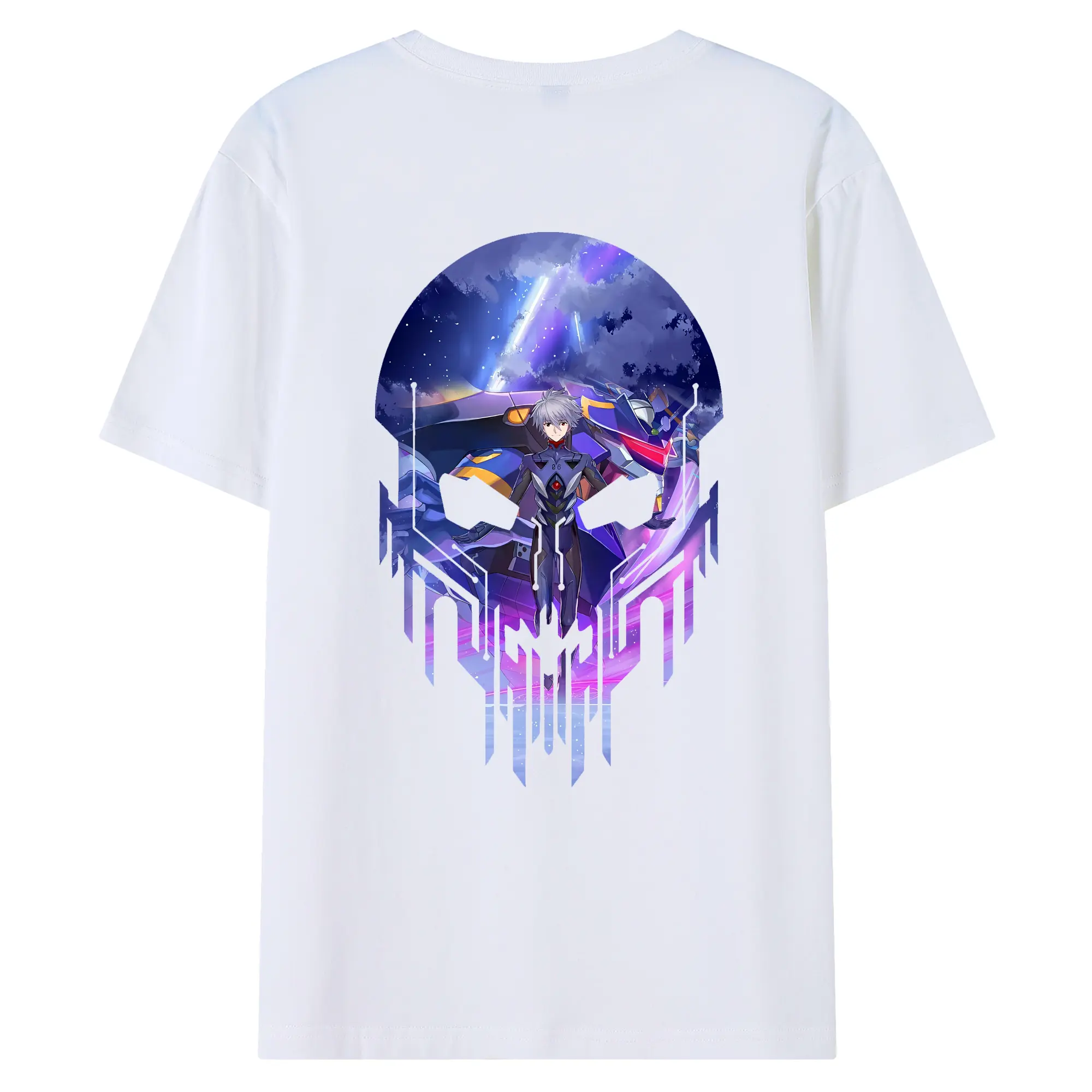 エヴァンゲリオン グッズ,渚カヲル - 綿100％ 半袖Tシャツ ・ バックプリント ・ 快適 通気性 ・ 日常使い 散歩 スポーツ用