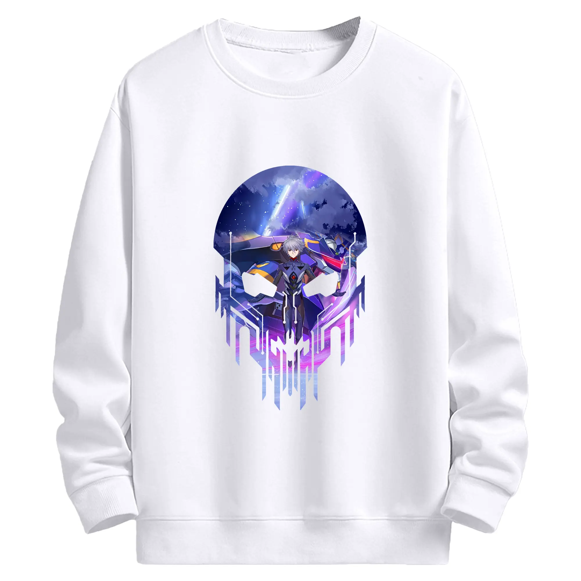 エヴァンゲリオン グッズ,渚カヲル - 高品質 クルーネック スウェット ・ コットン59％ ポリエステル41％ ・ ユニセックス 長袖 トレーナー ・ カジュアル デイリー スポーツ 散歩用