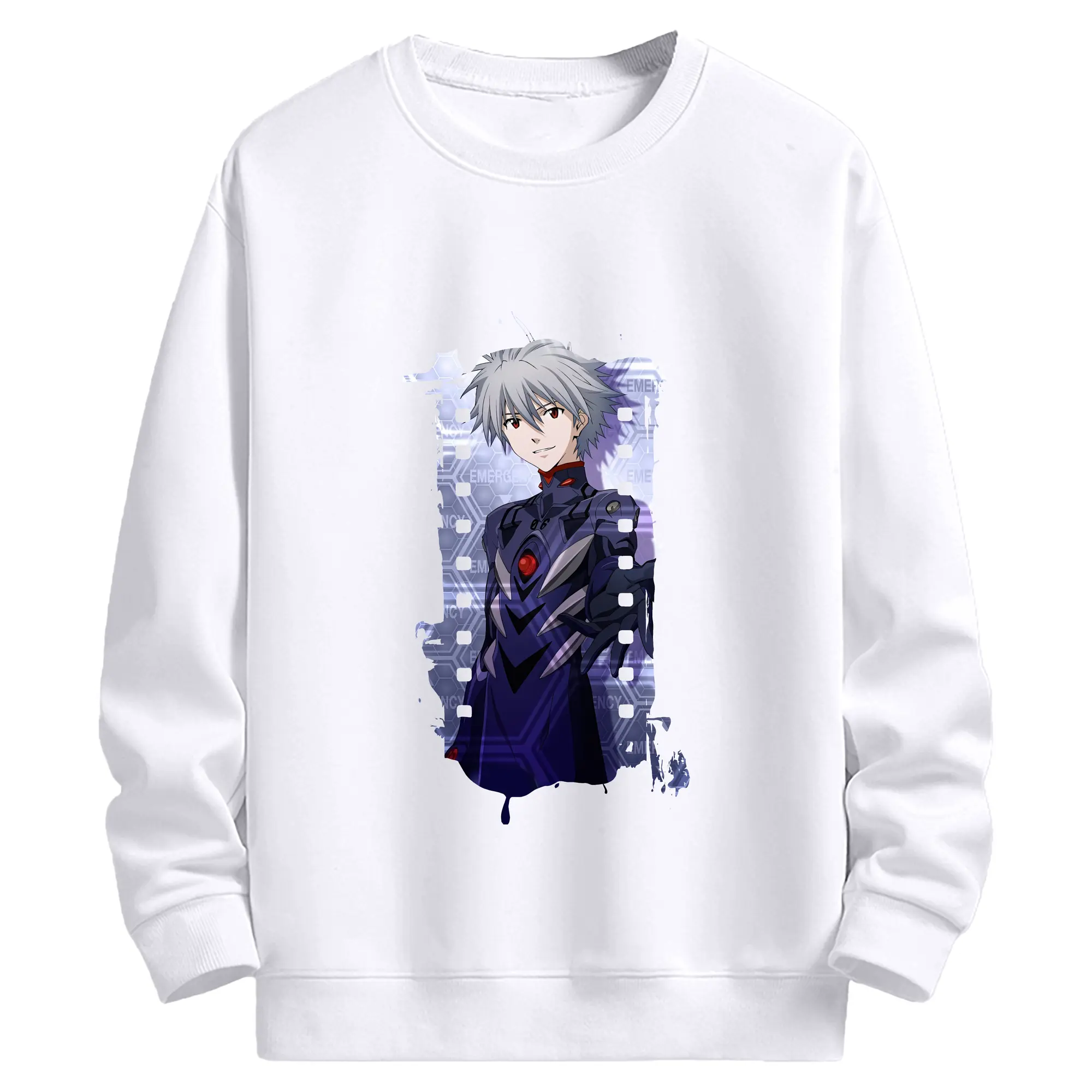 エヴァンゲリオン グッズ,渚カヲル - 高品質 クルーネック スウェット ・ コットン59％ ポリエステル41％ ・ ユニセックス 長袖 トレーナー ・ カジュアル デイリー スポーツ 散歩用